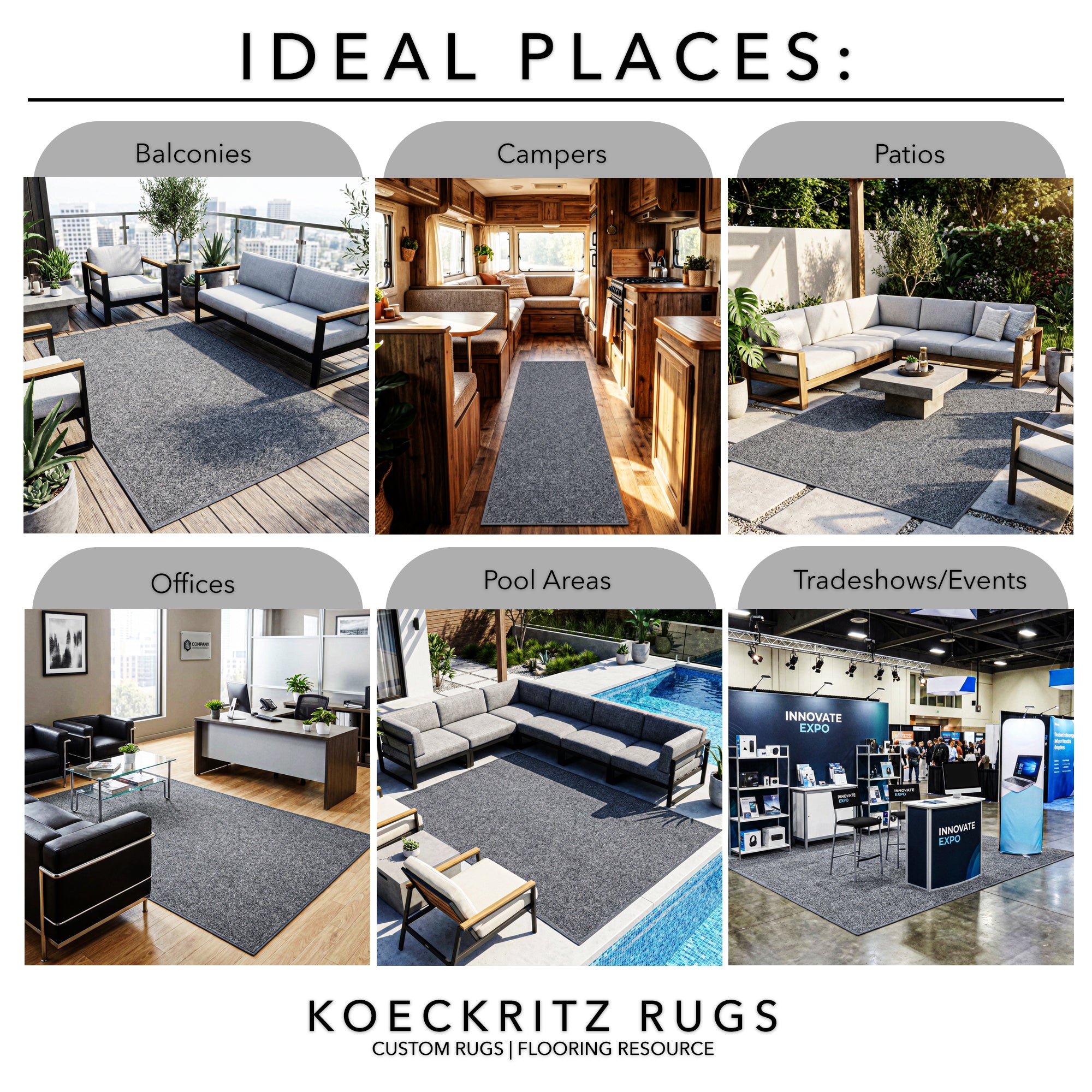 Valdosta Indoor Outdoor Carpet Rug – Durable, Soft, Custom Sizes