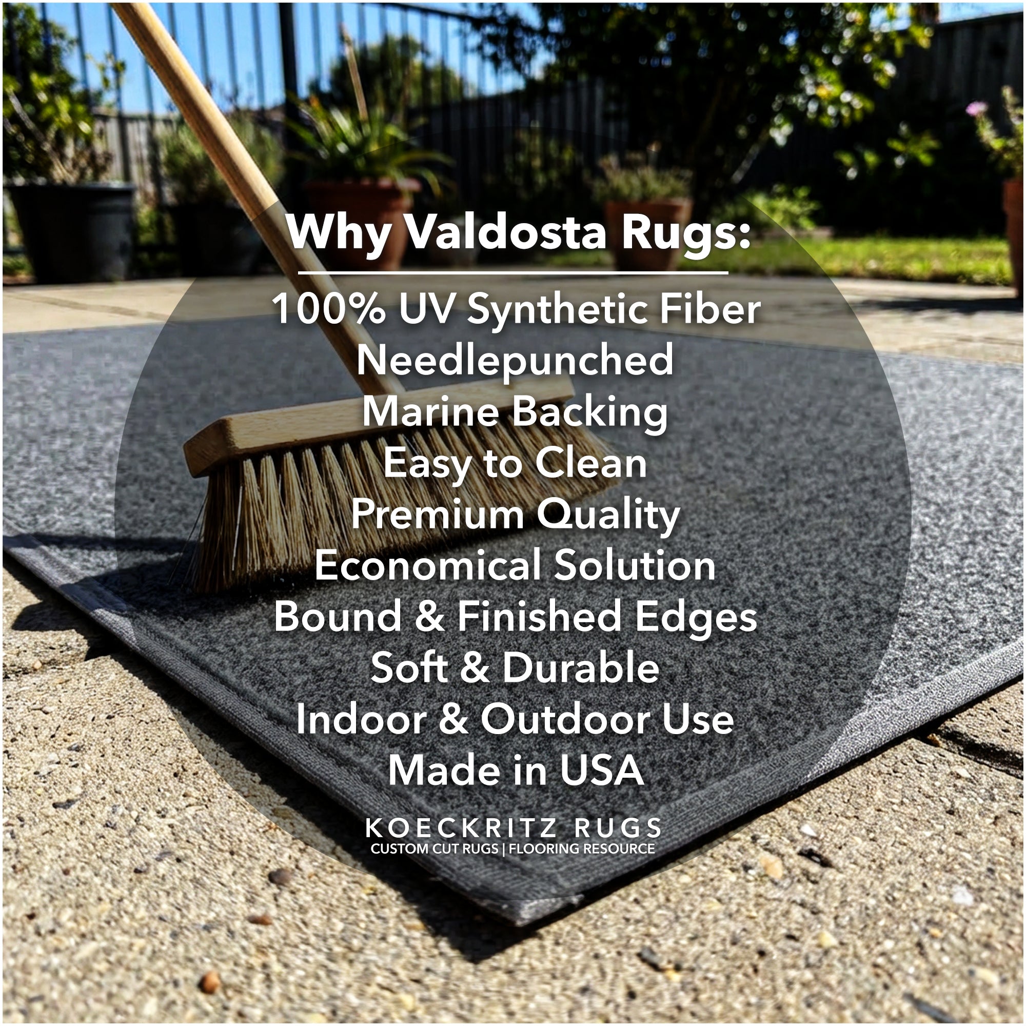 Valdosta Indoor Outdoor Carpet Rug – Durable, Soft, Custom Sizes