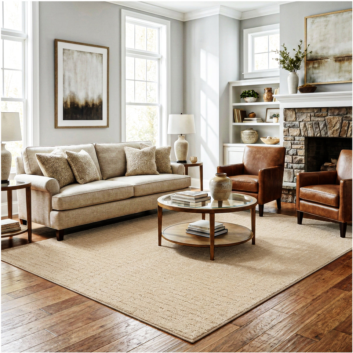 Modern Edge Cut & Loop Indoor Area Rug – Custom Sizes