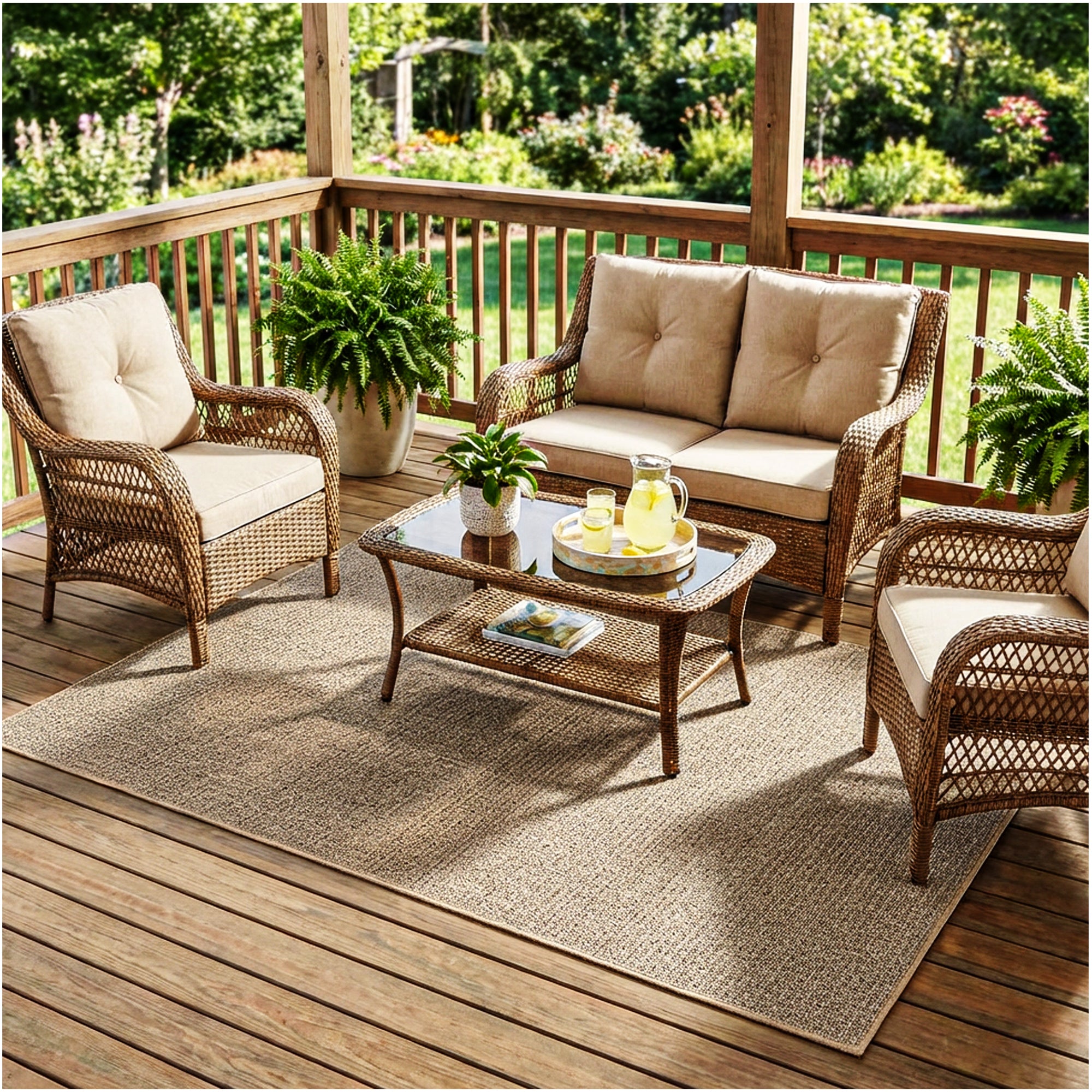 Casual Boucle Indoor/Outdoor Area Rug – Custom Sizes, 6 Colors