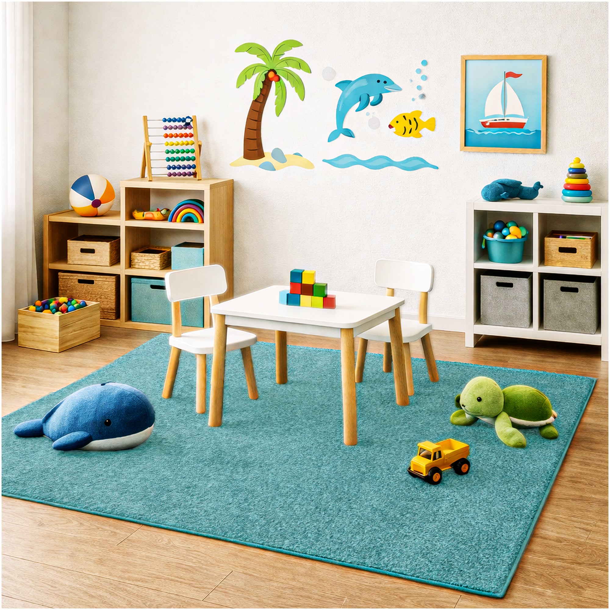 Kid Crossing Soft Area Rug – Colorful Collection, Custom Sizes Available