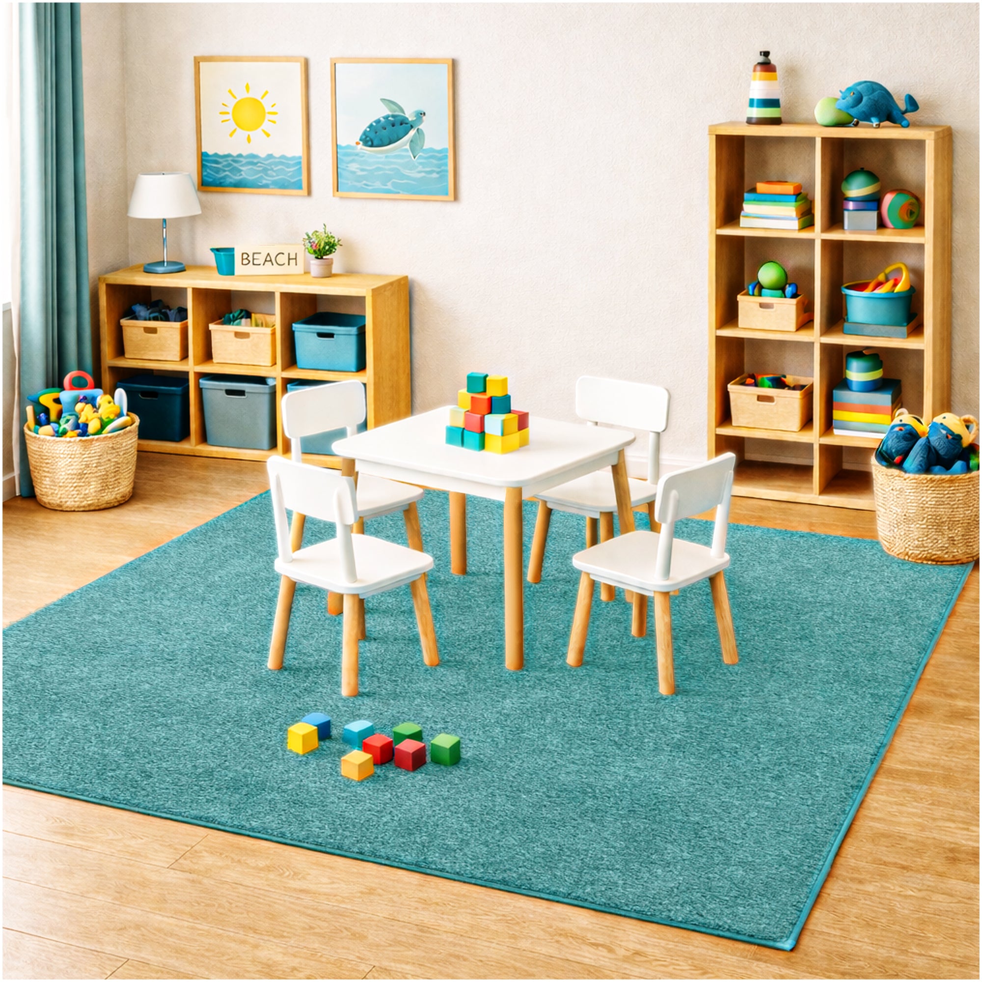 Kid Crossing Soft Area Rug – Colorful Collection, Custom Sizes Available