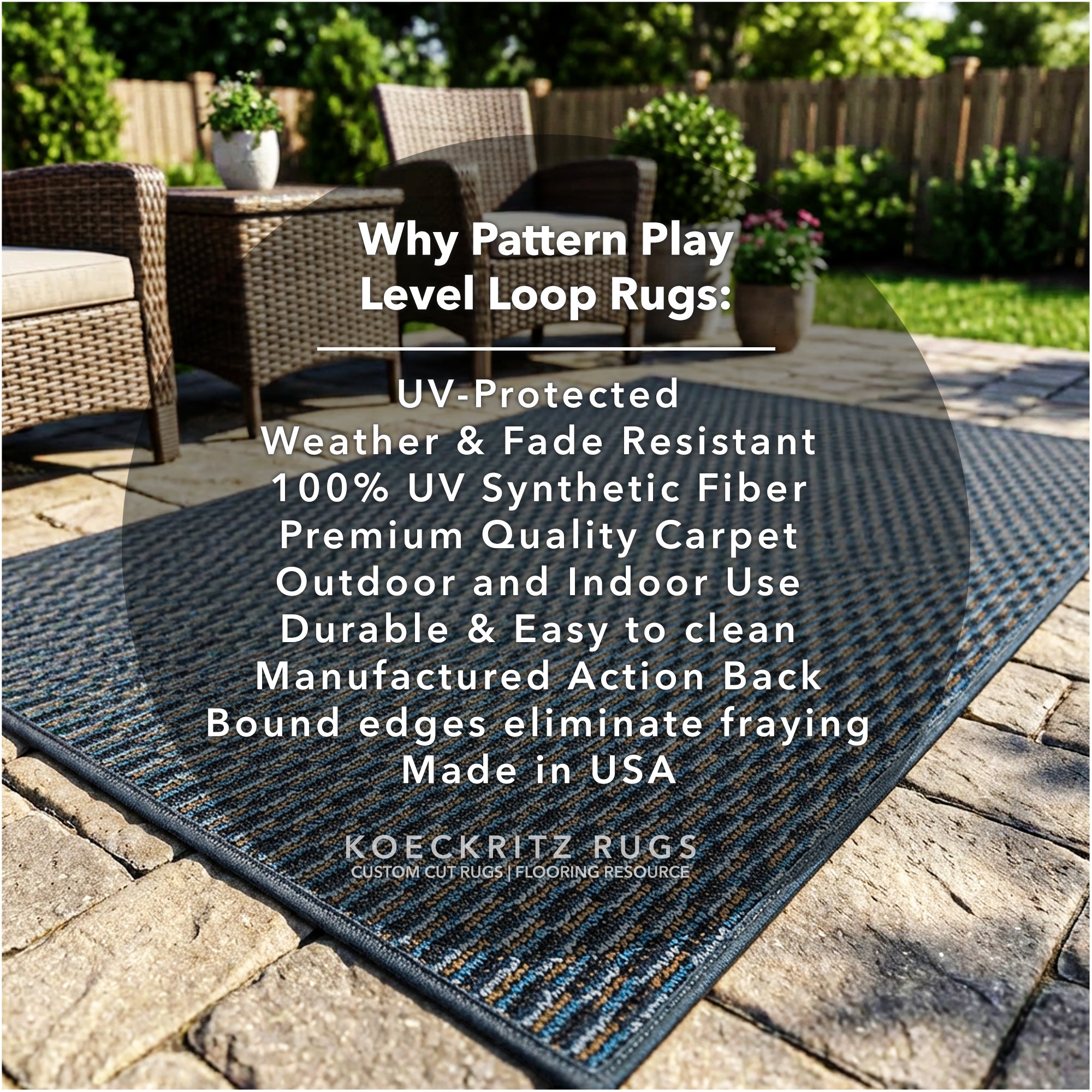 Pattern Play Level Loop Area Rug – Indoor/Outdoor | 5 Colors Available
