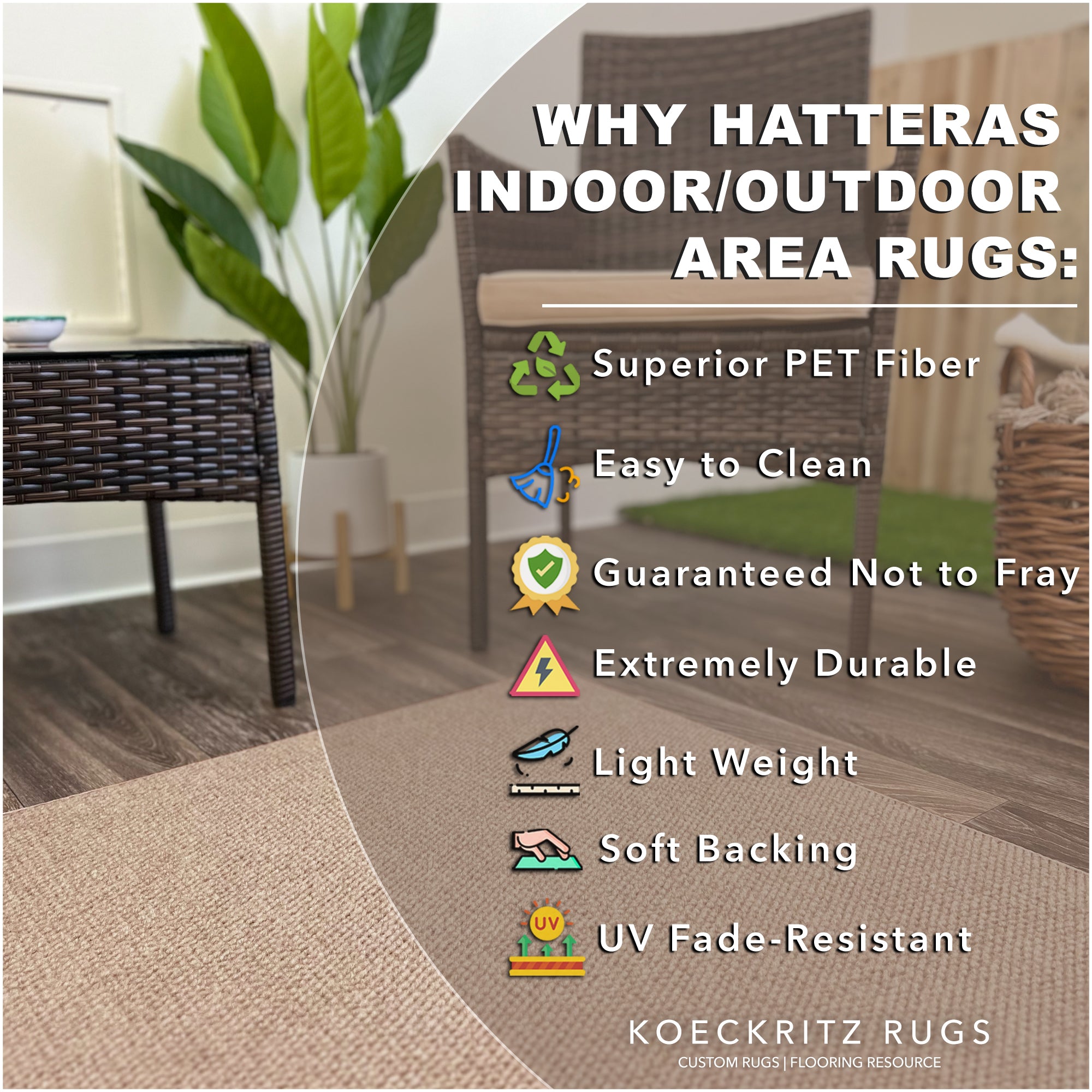 Hatteras Indoor–Outdoor Custom Area Rug