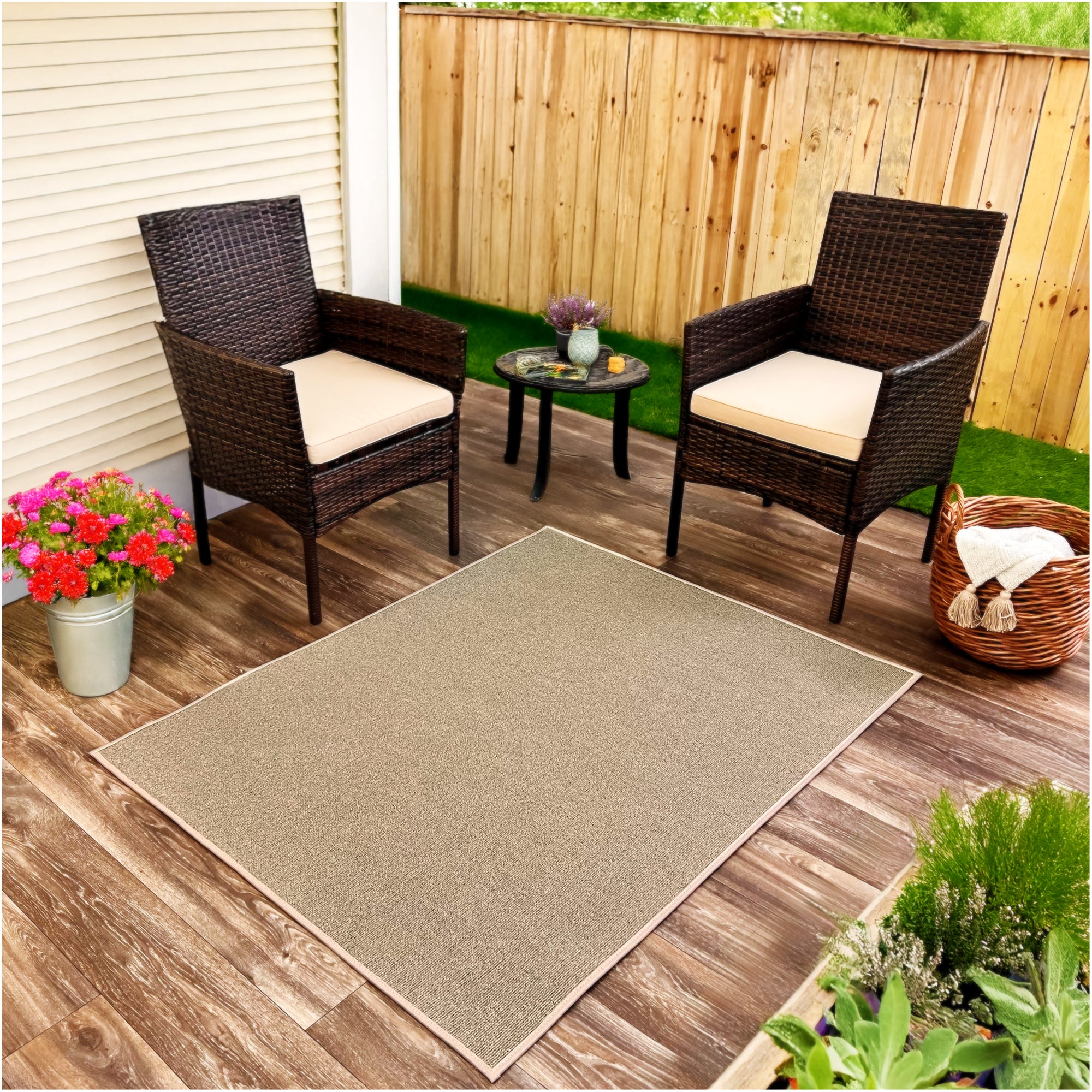 Roanoke Rib Indoor-Outdoor Area Rug in Custom Sizes - Sample