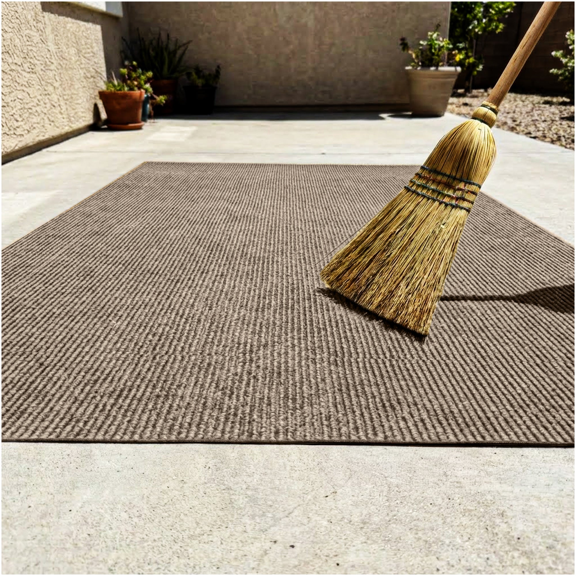 Wassaw Ribbed Indoor/Outdoor Area Rug – Lightweight PET Fiber, 6 Colors