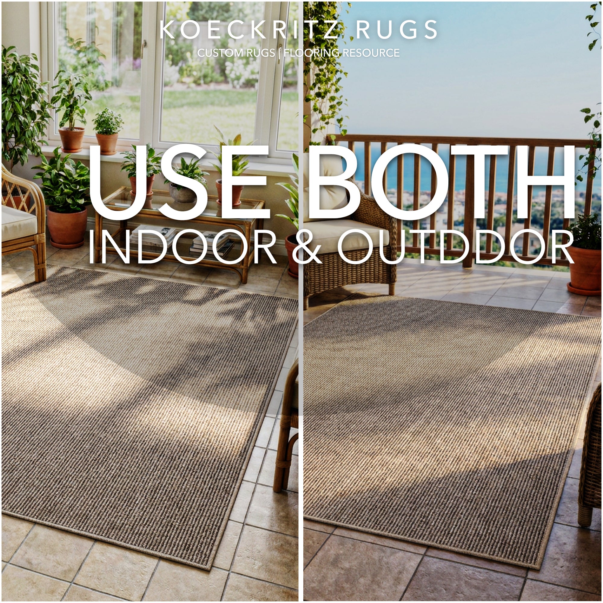 Wassaw Ribbed Indoor/Outdoor Area Rug – Lightweight PET Fiber, 6 Colors