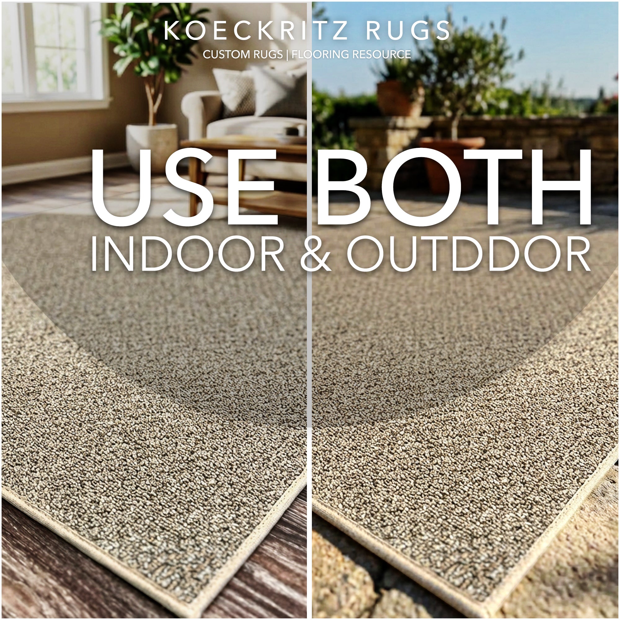 Natural Path Indoor/Outdoor Area Rug – Custom Sizes, 6 Colors