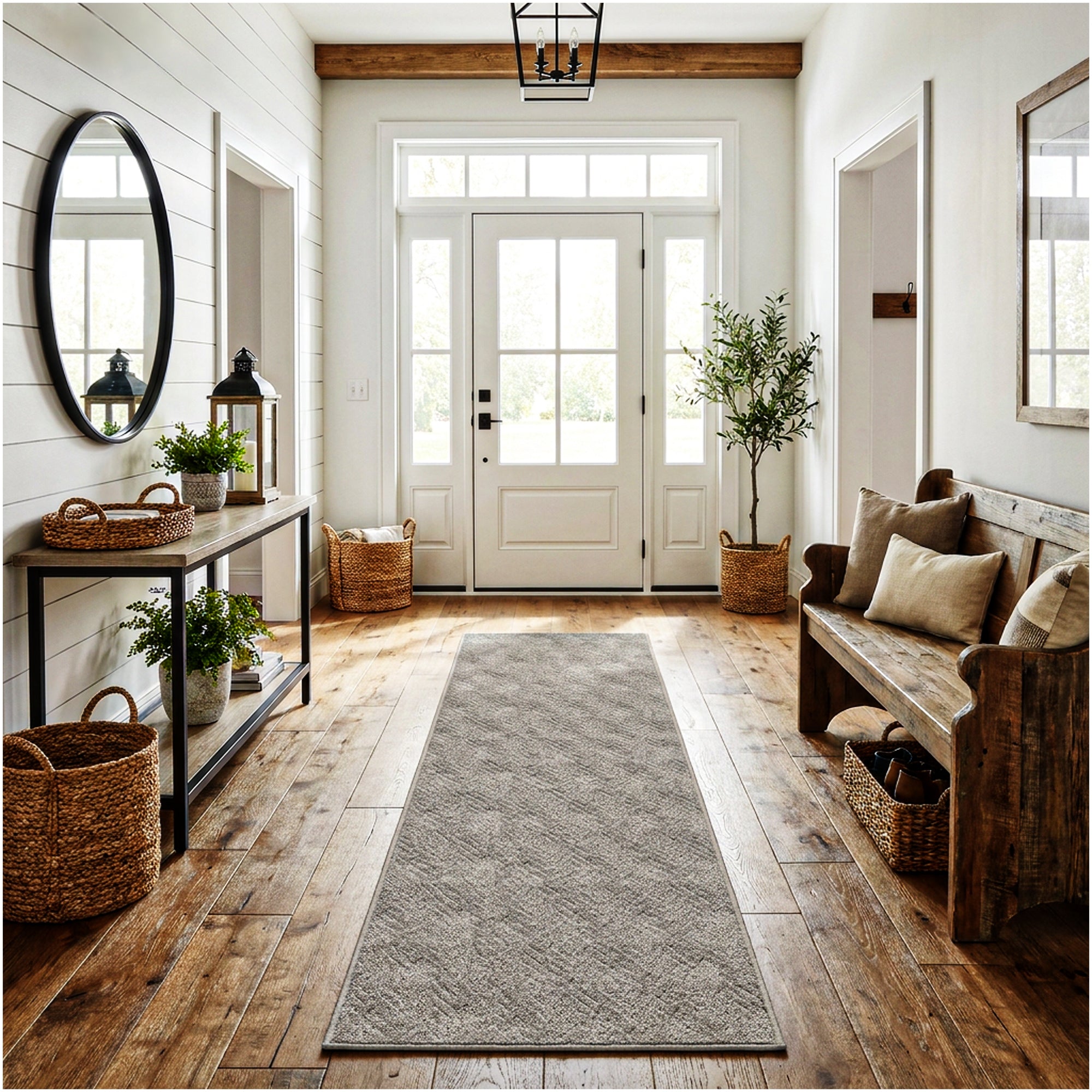 Neutral Geometric Weave Indoor Area Rug | Standard Sizes & Colors
