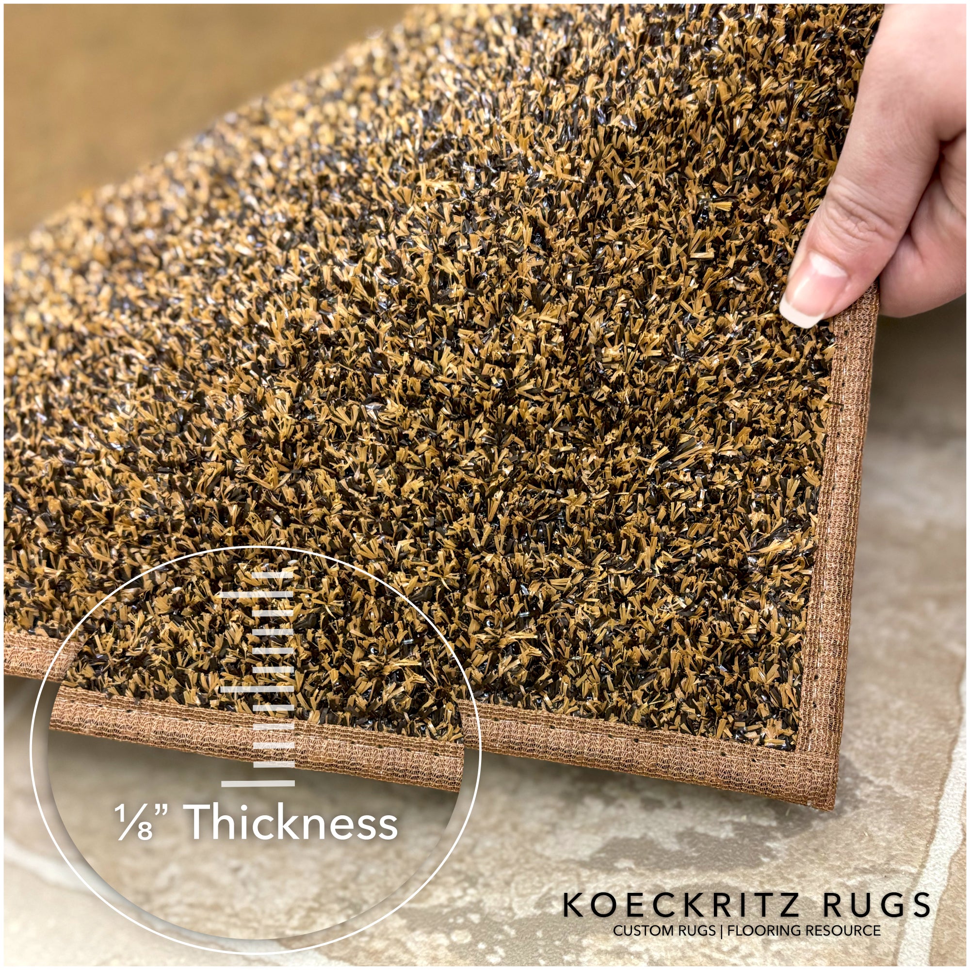Turftime Artificial Grass Rug | Standard Sizes (Brown & Green)
