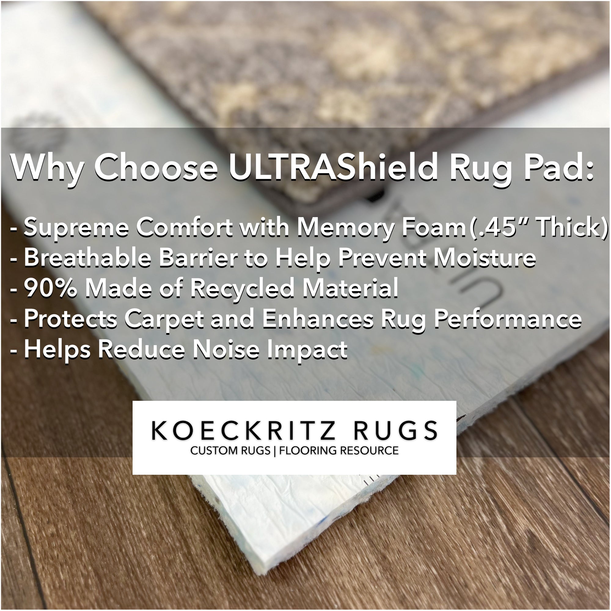 UltraShield Memory Foam Rug Pad
