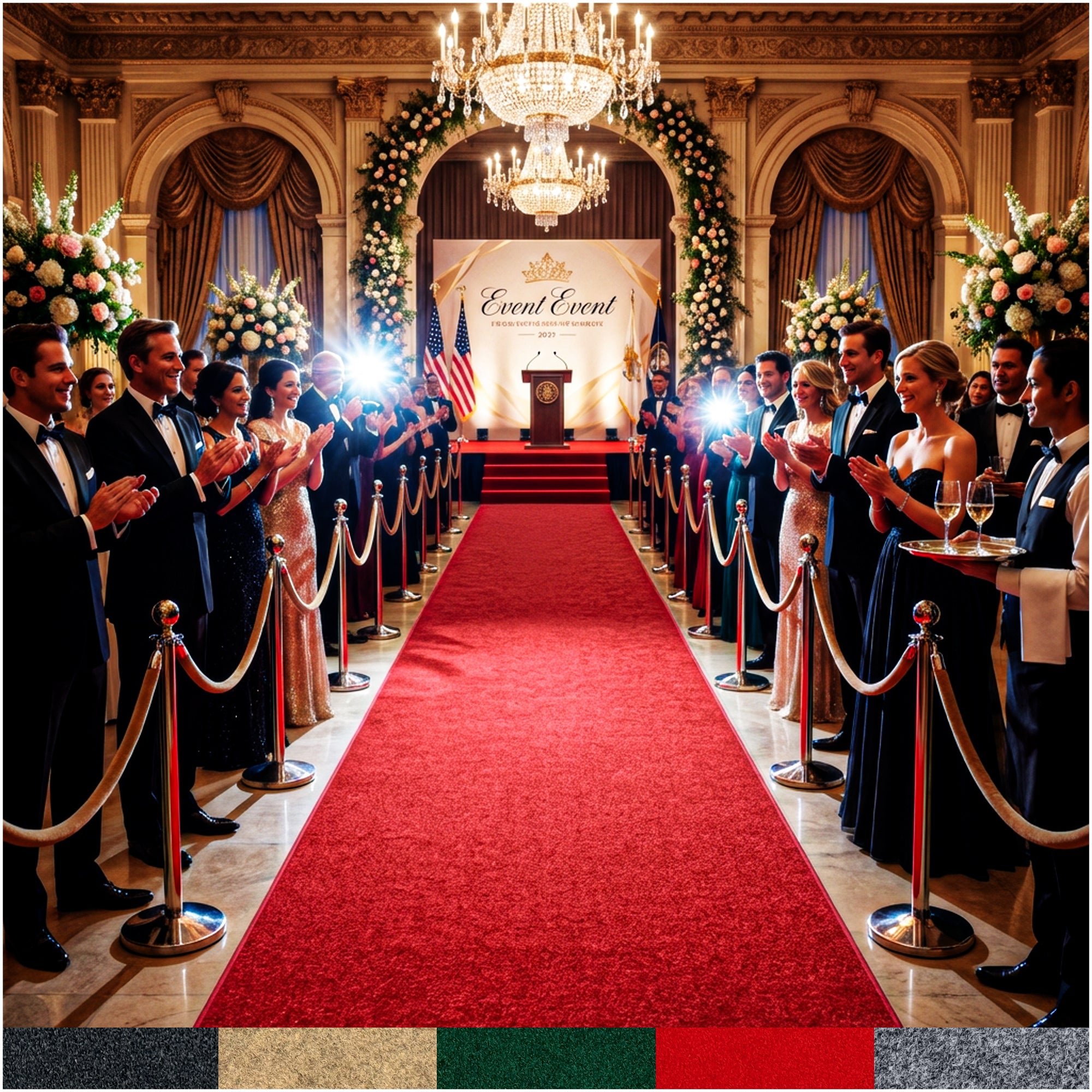 Red Carpet Runner Sample | Marine Backing Event Carpet