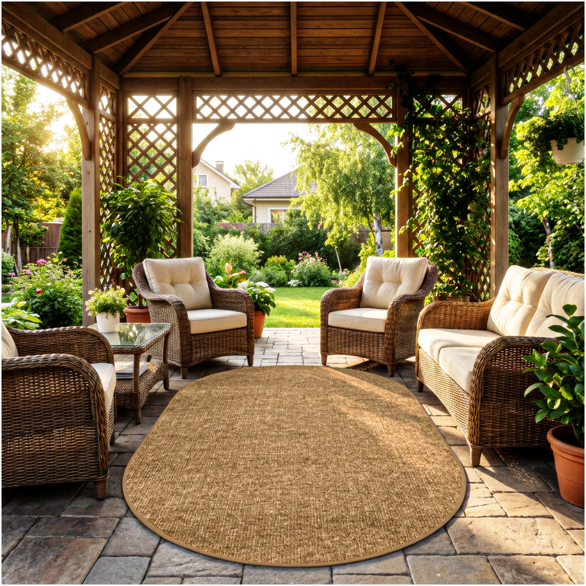 Wassaw Ribbed Indoor/Outdoor Area Rug – Lightweight PET Fiber, 6 Colors