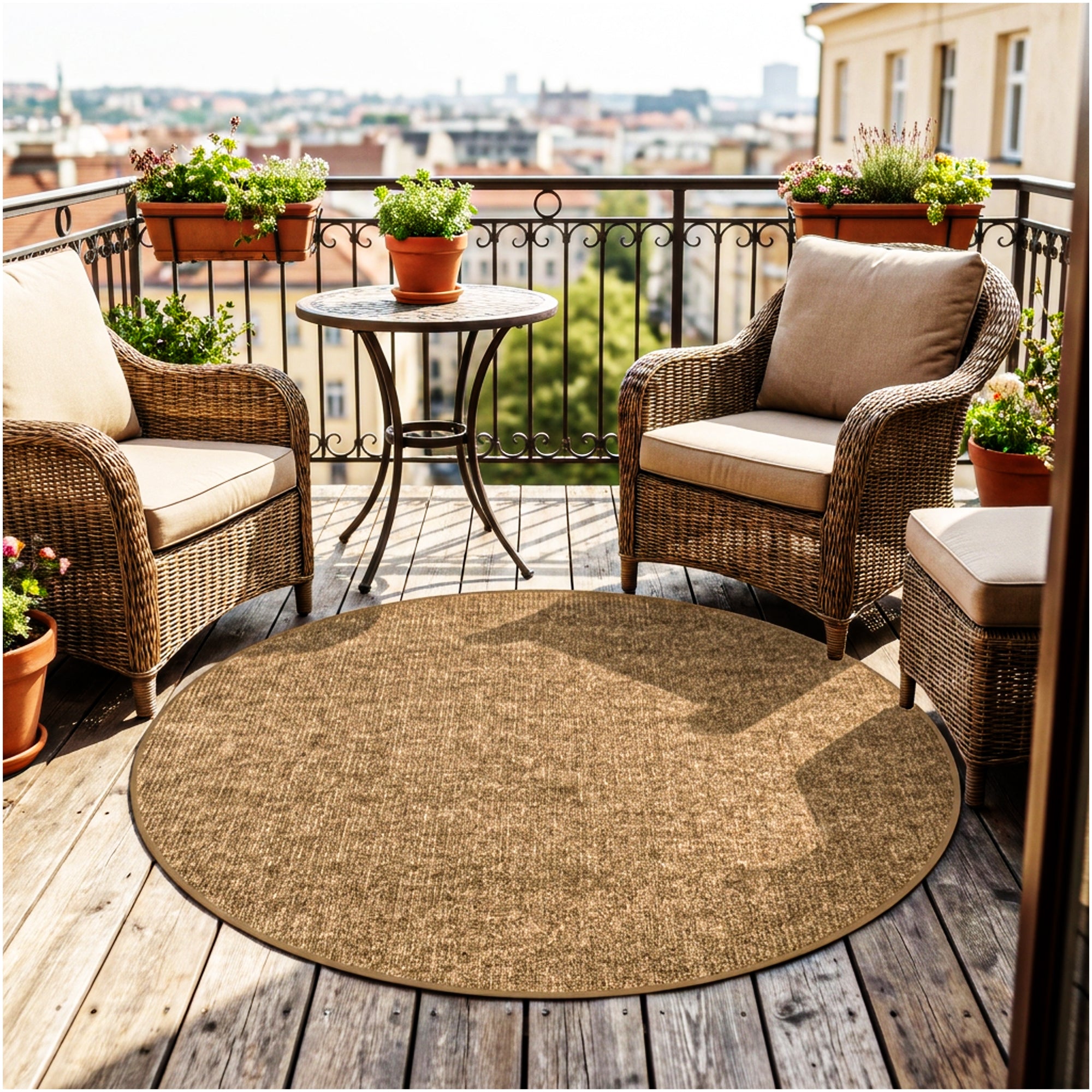Wassaw Ribbed Indoor/Outdoor Area Rug – Lightweight PET Fiber, 6 Colors