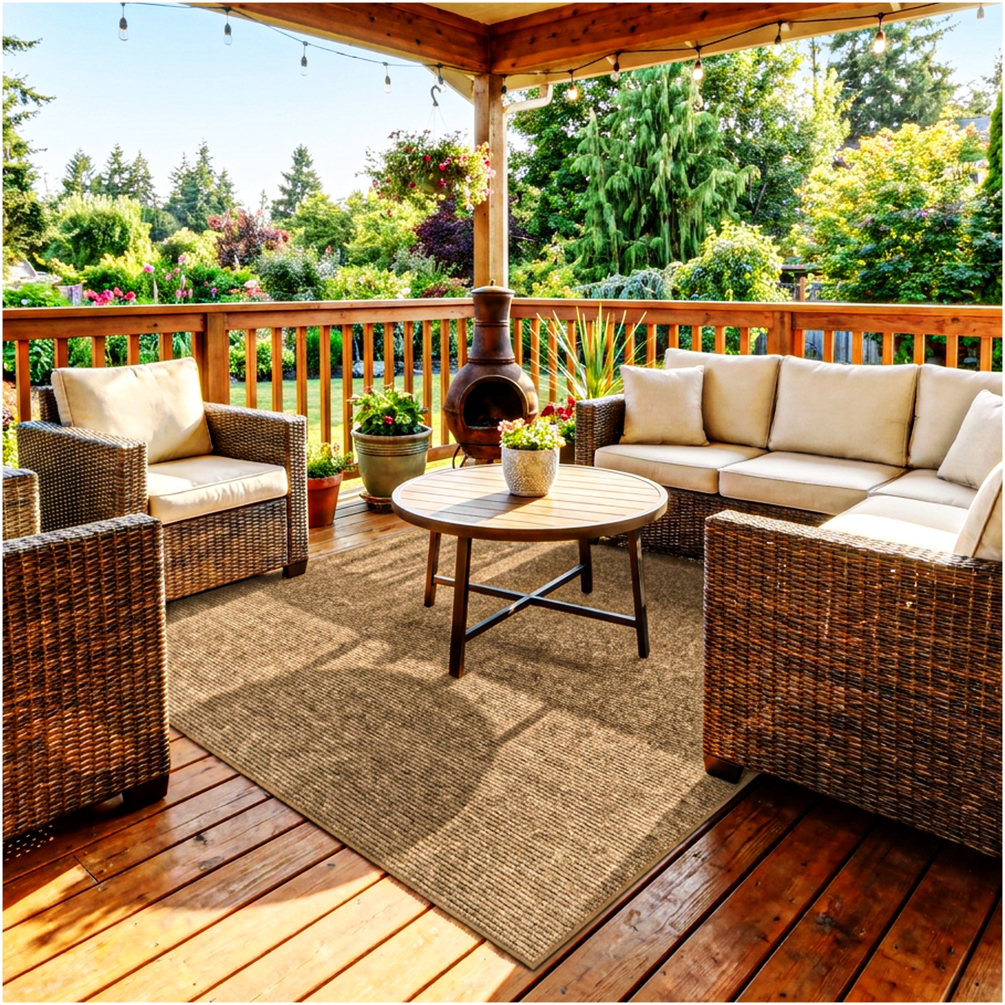 Wassaw Ribbed Indoor/Outdoor Area Rug – Lightweight PET Fiber, 6 Colors
