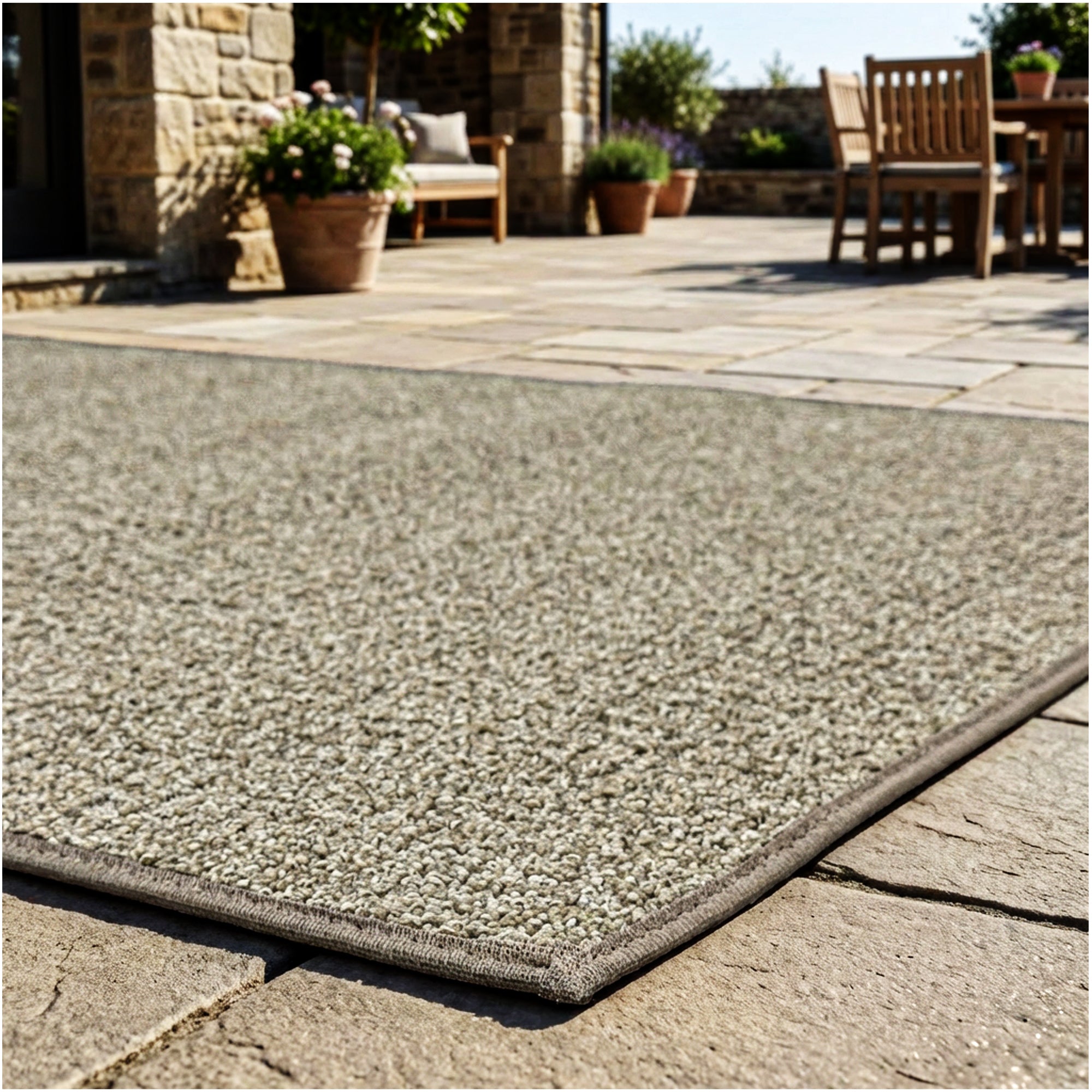 Casual Boucle Indoor/Outdoor Area Rug – Custom Sizes, 6 Colors