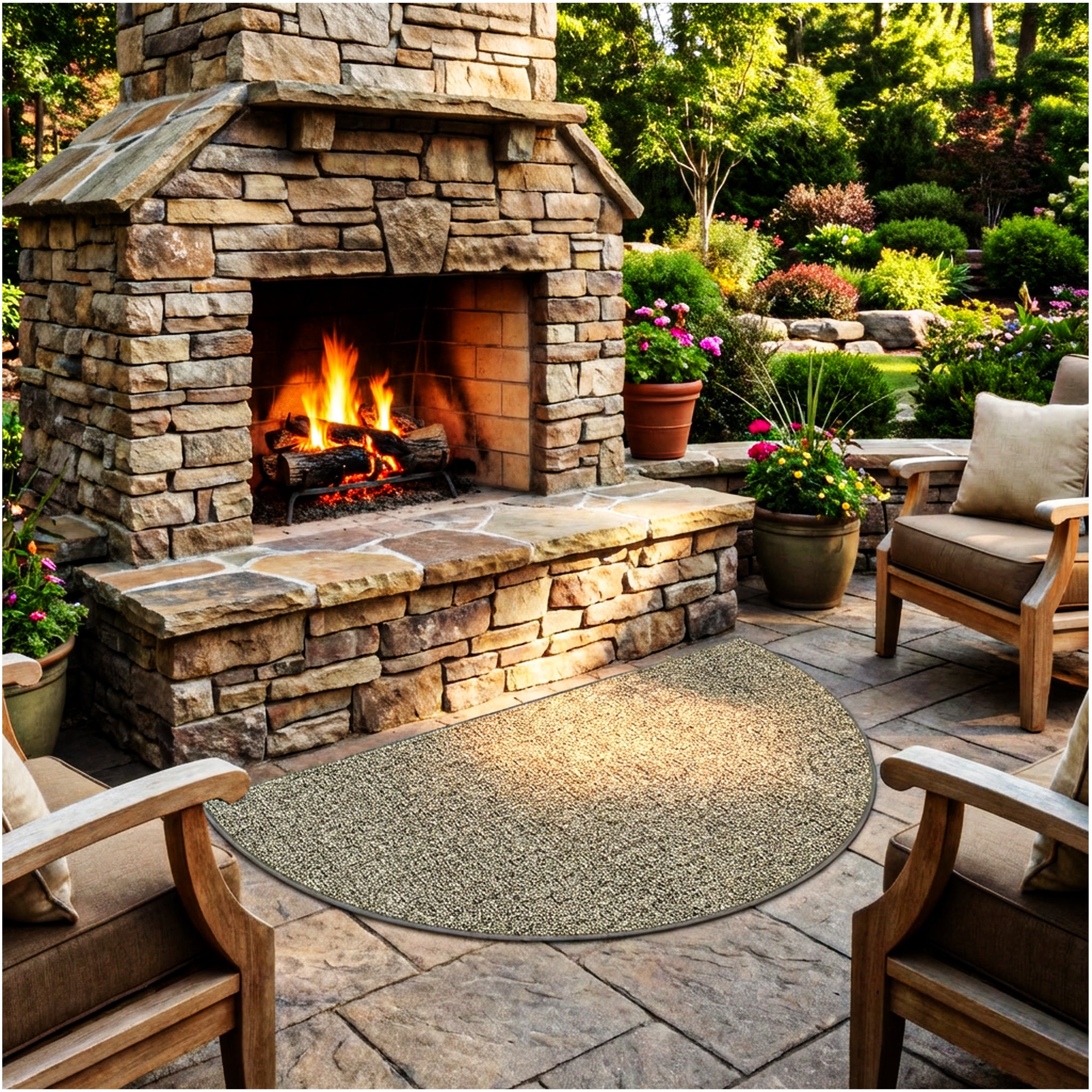 Casual Boucle Indoor/Outdoor Area Rug – Custom Sizes, 6 Colors