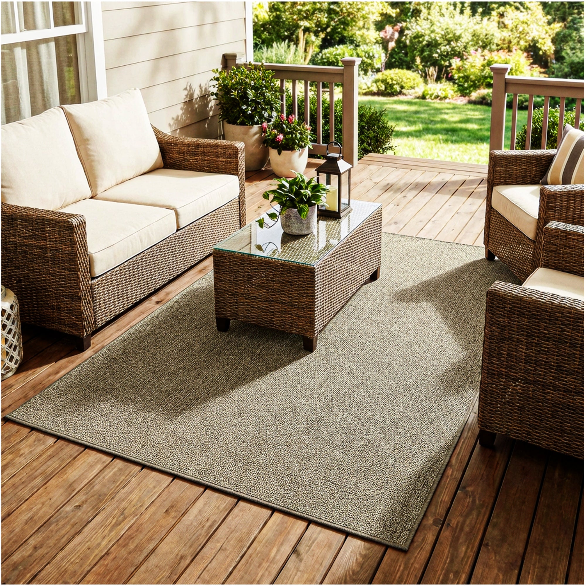 Casual Boucle Indoor/Outdoor Area Rug – Custom Sizes, 6 Colors