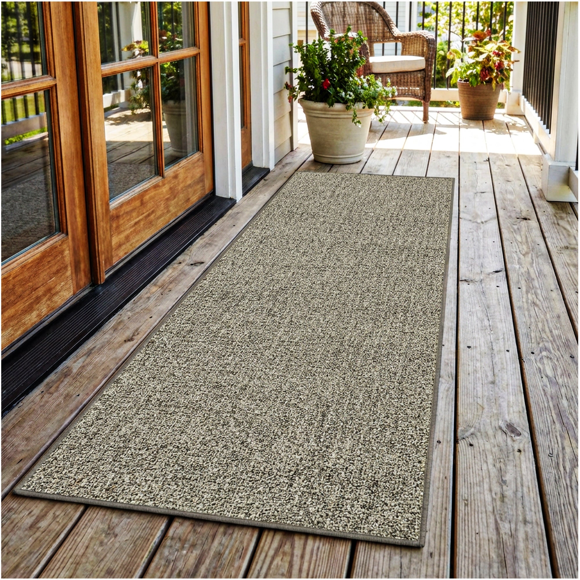 Casual Boucle Indoor/Outdoor Area Rug – Custom Sizes, 6 Colors