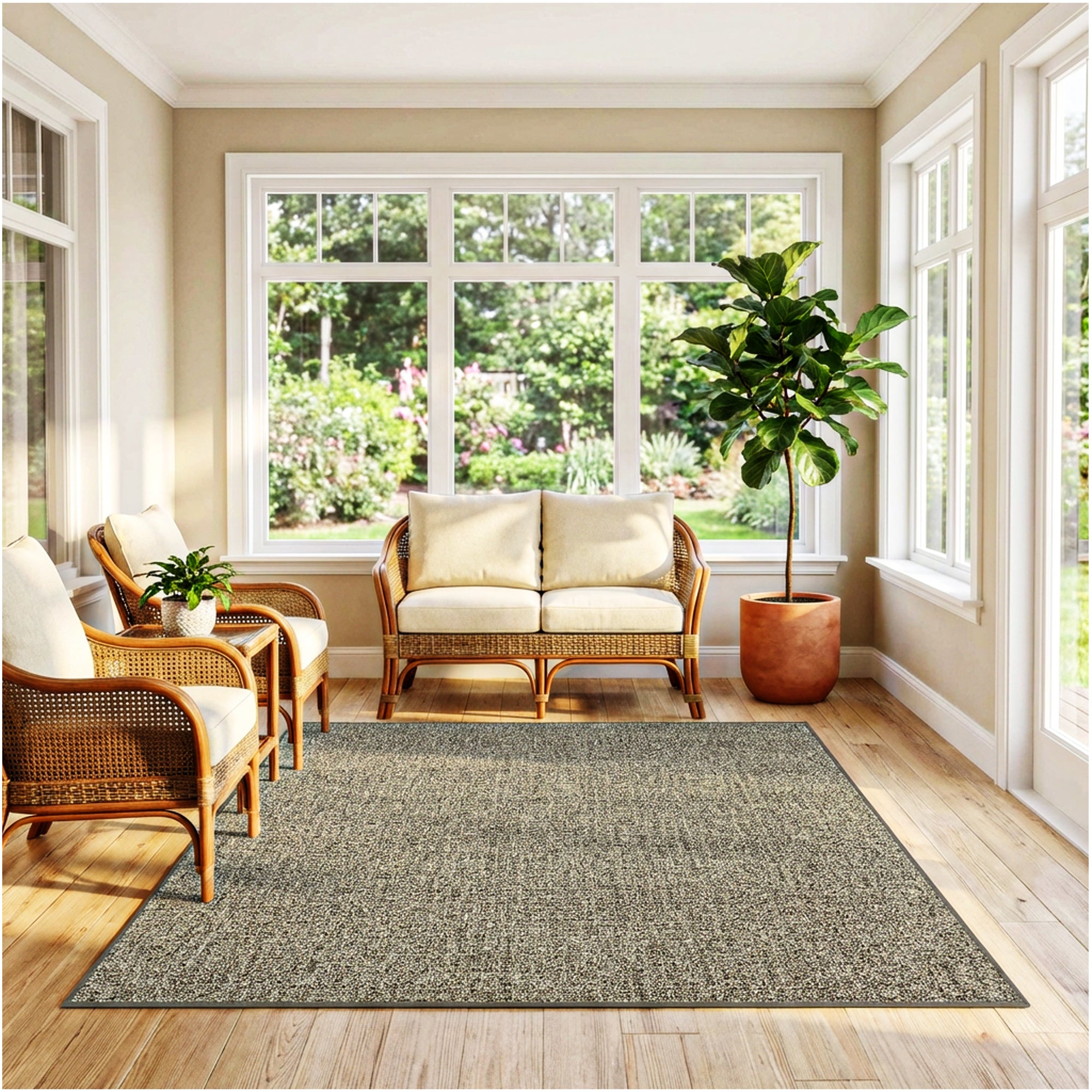 Casual Boucle Indoor/Outdoor Area Rug – Custom Sizes, 6 Colors