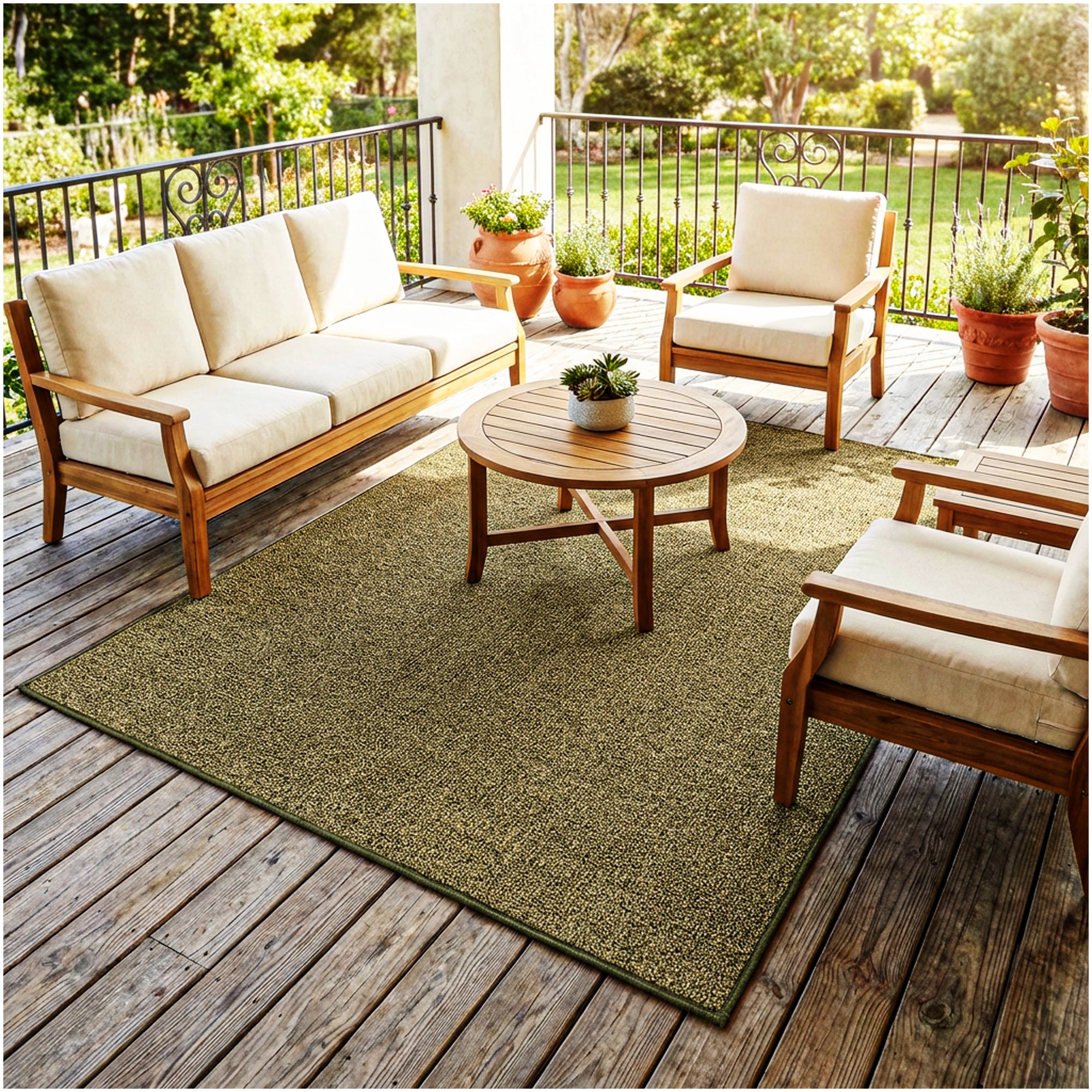 Garden Escape Indoor/Outdoor Area Rug with Premium Bound Edges – 6 Colors