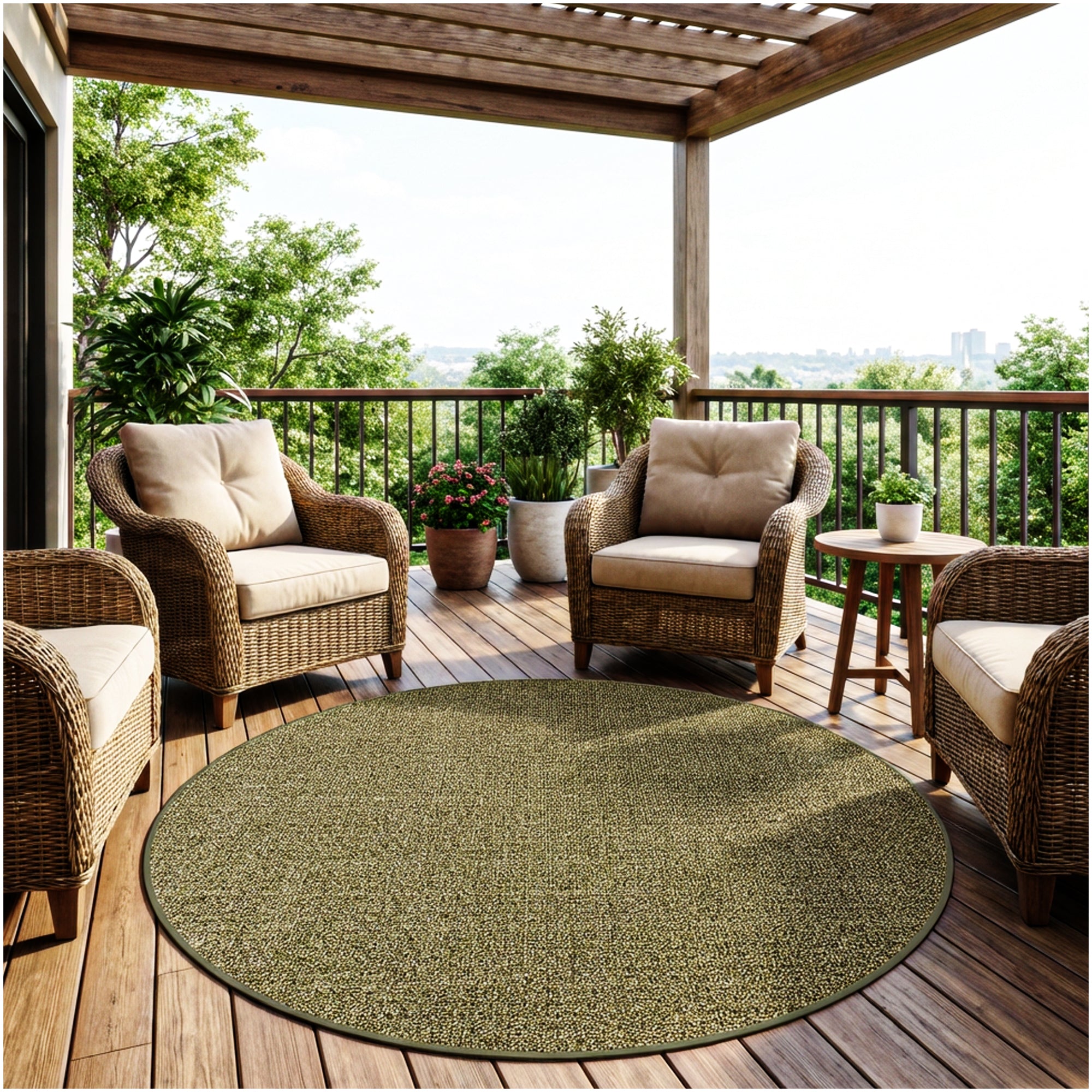 Garden Escape Indoor/Outdoor Area Rug with Premium Bound Edges – 6 Colors