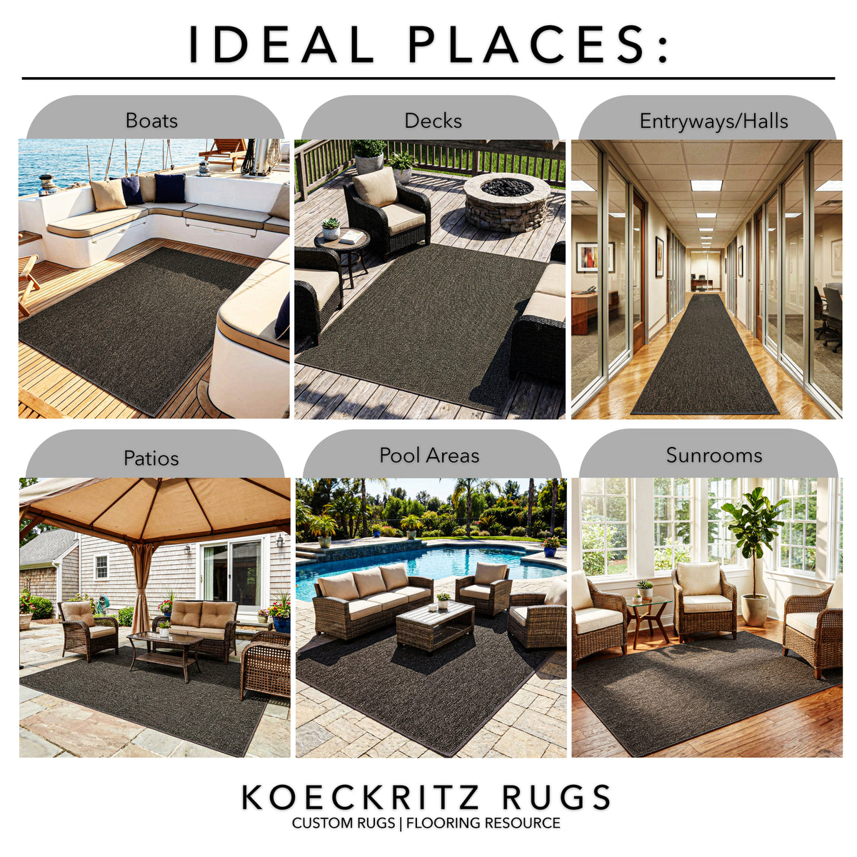 Outside Agenda Indoor Outdoor Rug | Durable Level Loop Rug in Custom Sizes