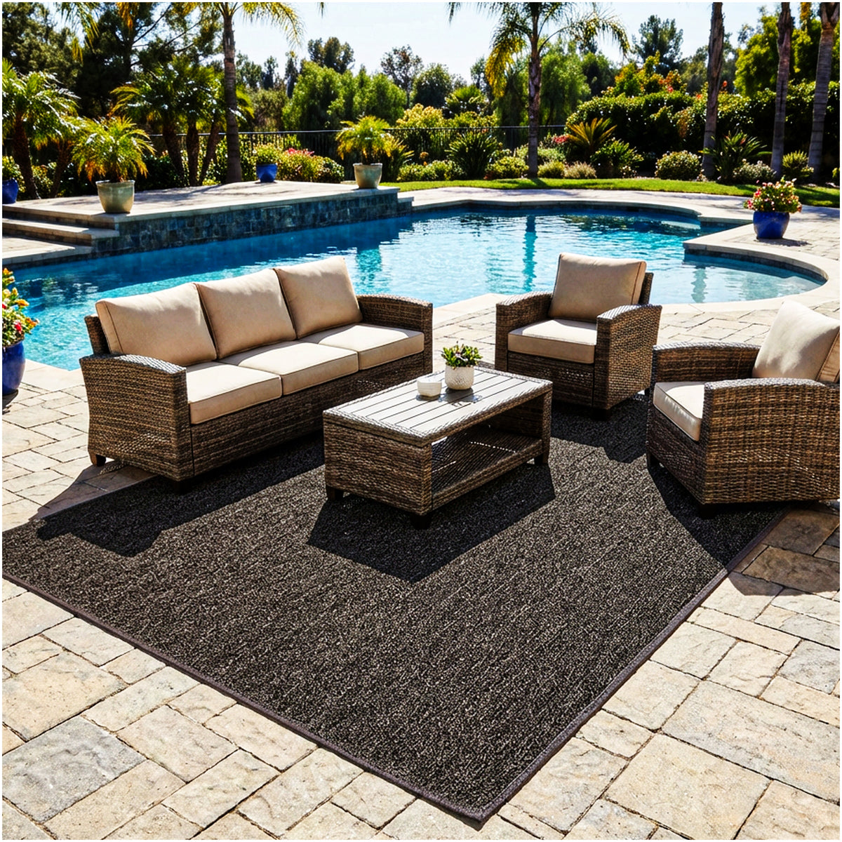 Outside Agenda Indoor Outdoor Rug | Durable Level Loop Rug in Custom Sizes