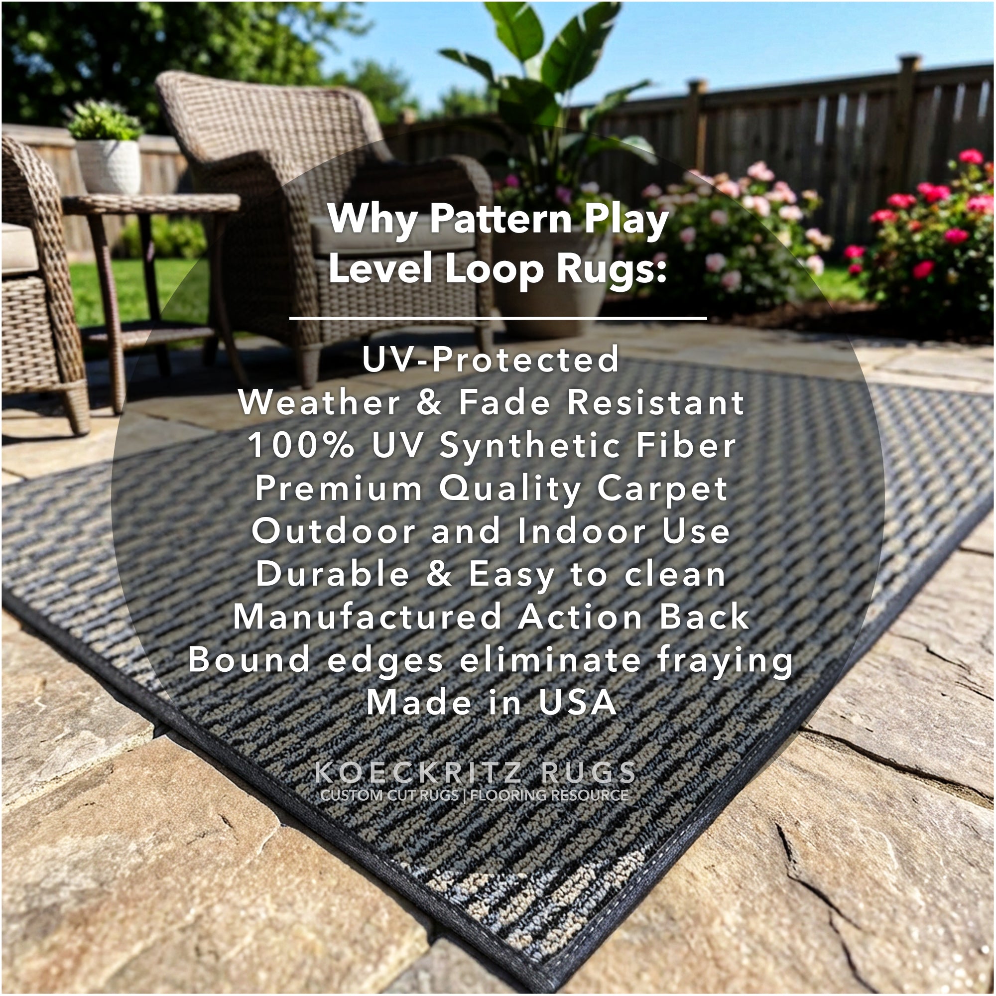 Pattern Play Level Loop Area Rug – Indoor/Outdoor | 5 Colors Available