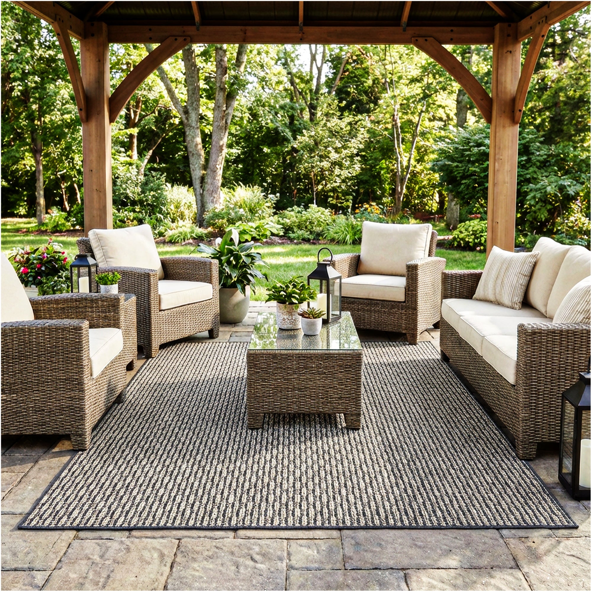 Pattern Play Level Loop Area Rug – Indoor/Outdoor | 5 Colors Available