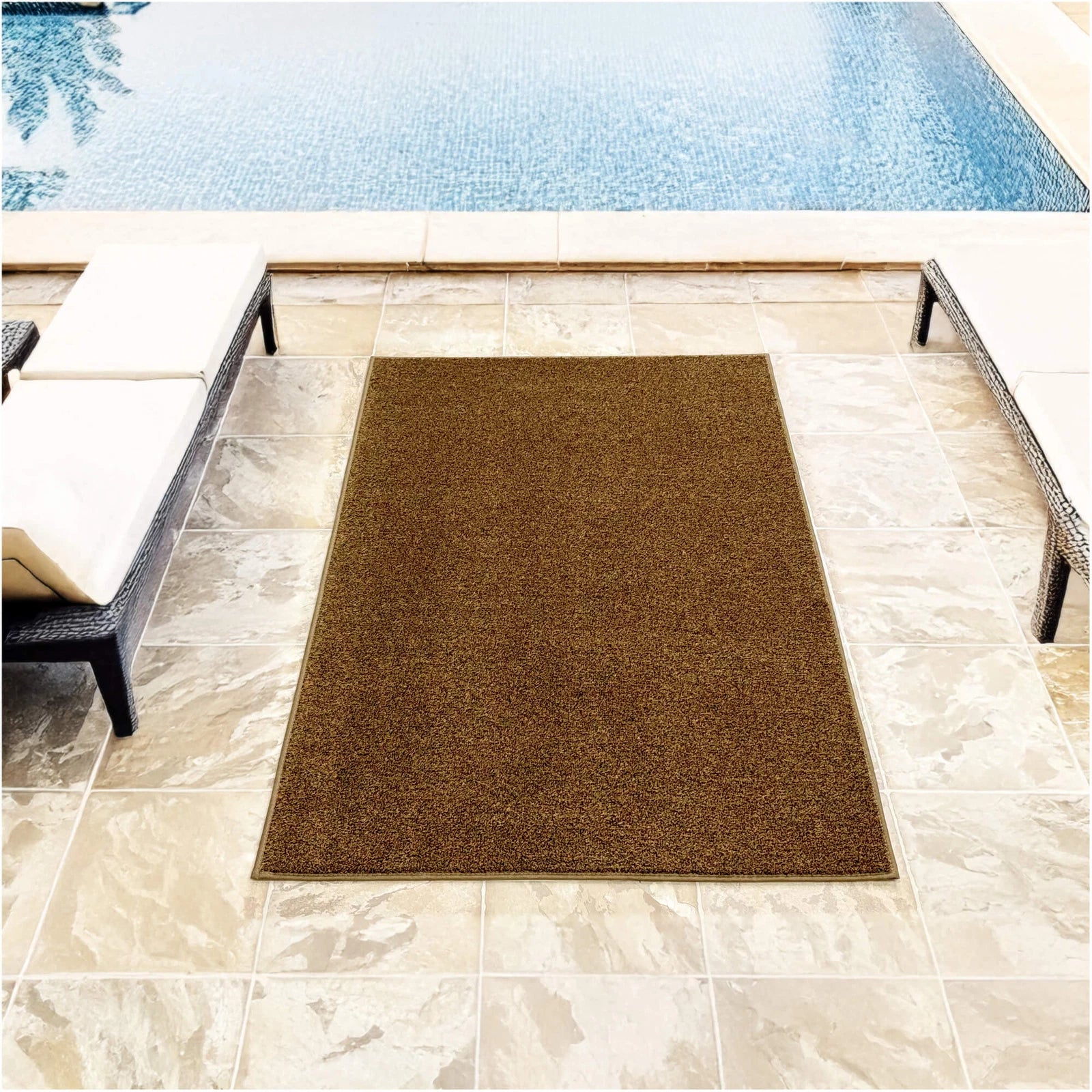Cabana Tweed Artificial Grass Turf Rug – 3/8” Thick Ultra Turf Carpet, Custom Size, 7 Colors