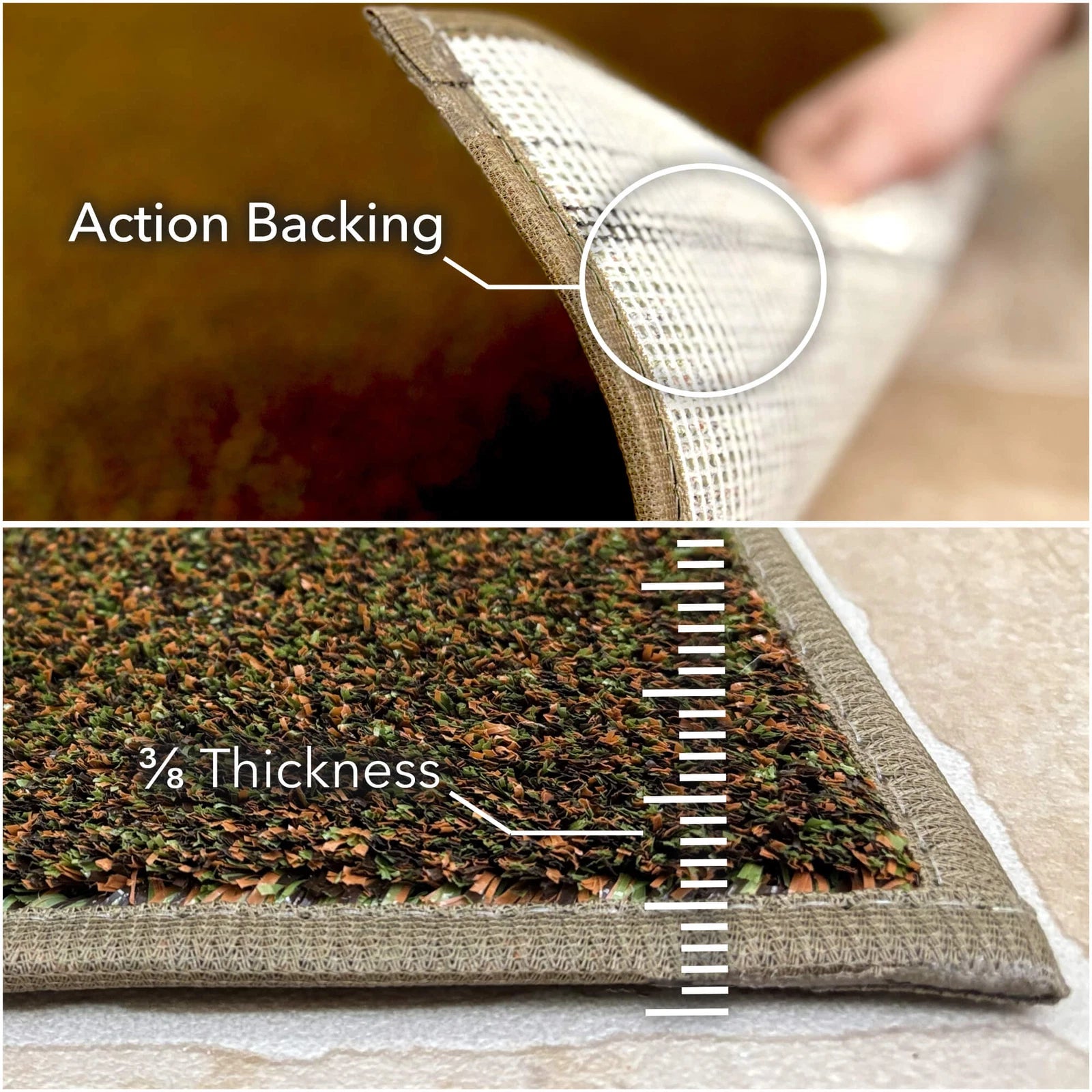 Cabana Tweed Artificial Grass Turf Rug – 3/8” Thick Ultra Turf Carpet, Custom Size, 7 Colors