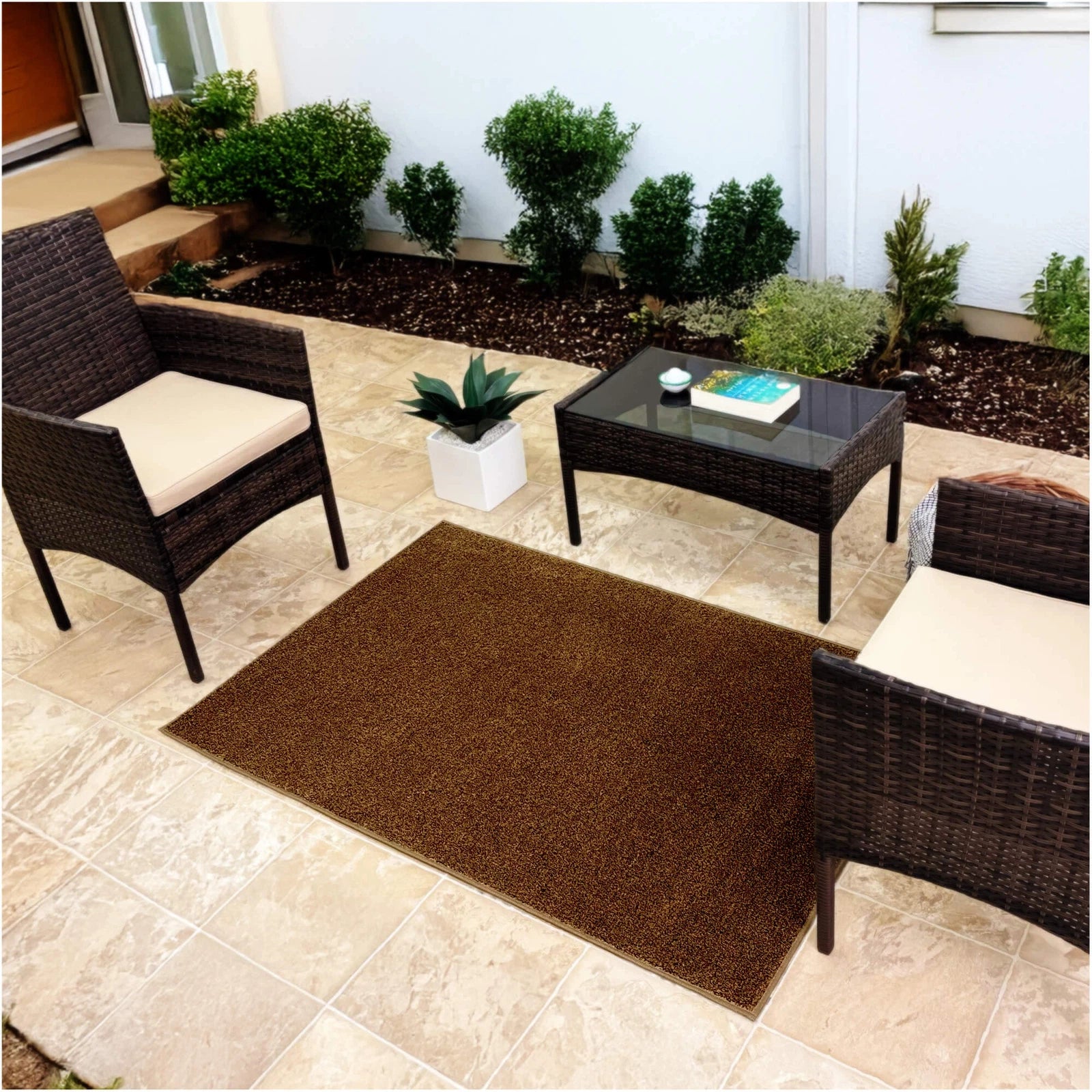 Cabana Tweed Artificial Grass Turf Rug – 3/8” Thick Ultra Turf Carpet, Custom Size, 7 Colors
