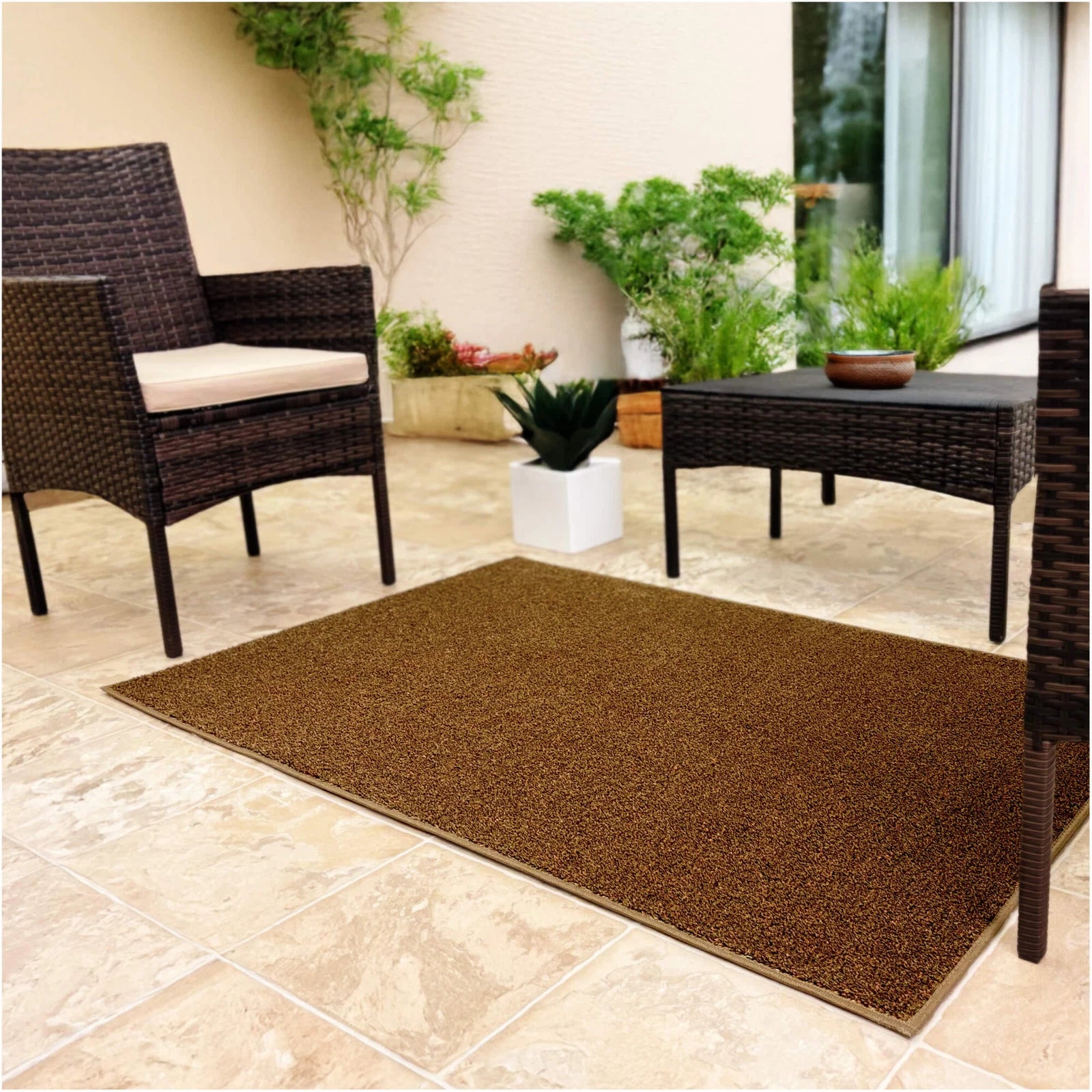 Cabana Tweed Artificial Grass Turf Rug – 3/8” Thick Ultra Turf Carpet, Custom Size, 7 Colors