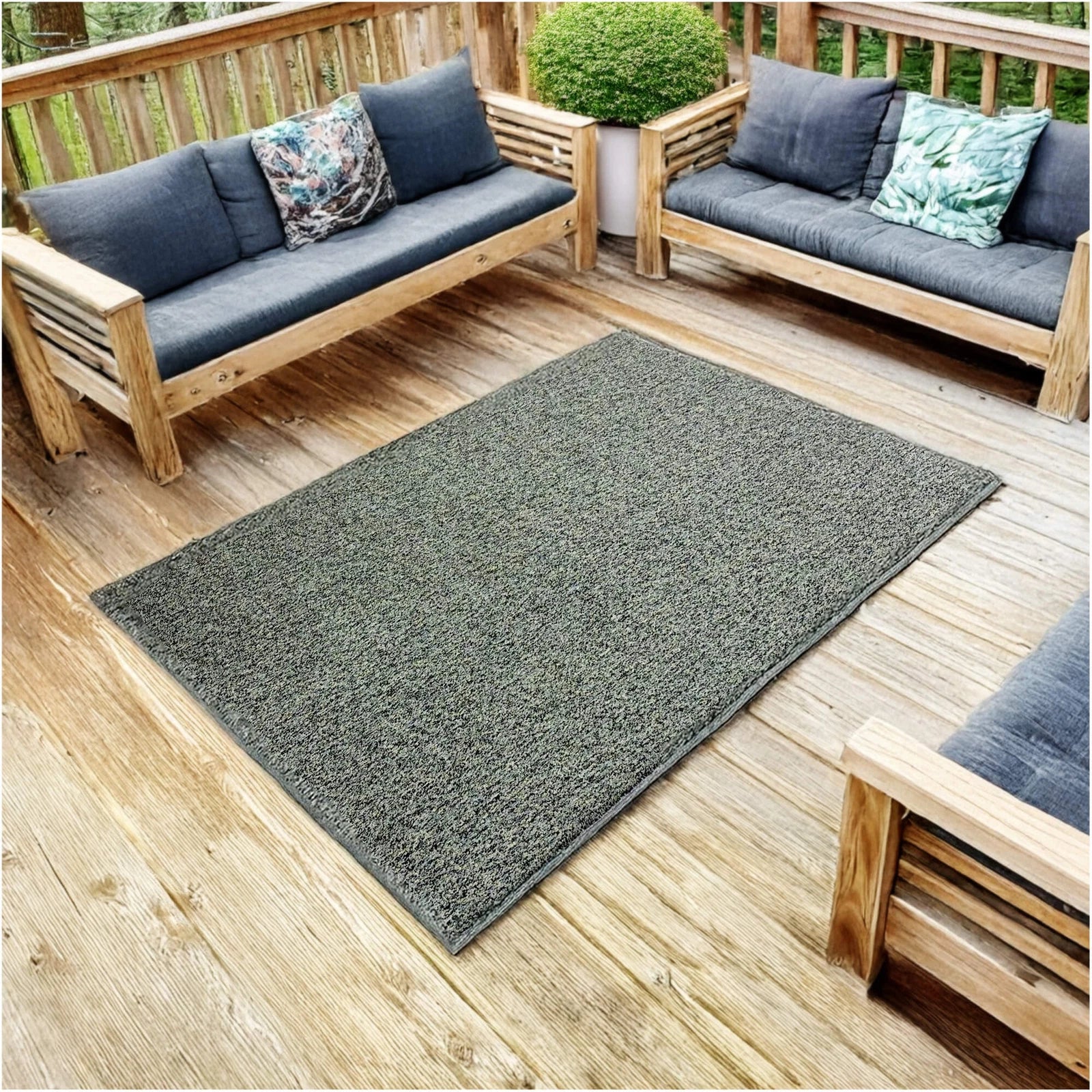 Cabana Tweed Artificial Grass Turf Rug – 3/8” Thick Ultra Turf Carpet, Custom Size, 7 Colors