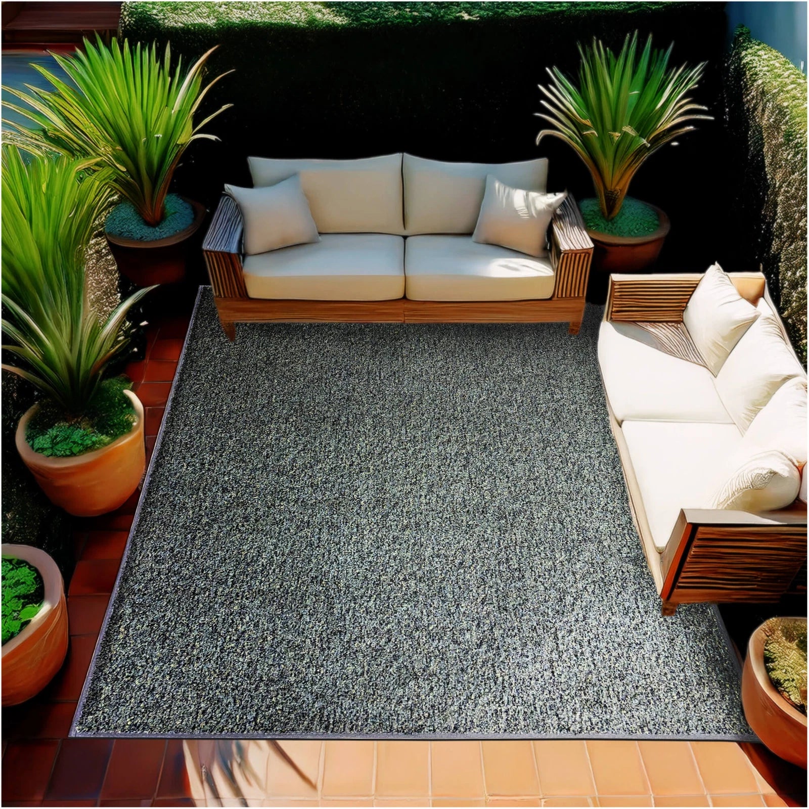 Cabana Tweed Artificial Grass Turf Rug – 3/8” Thick Ultra Turf Carpet, Custom Size, 7 Colors