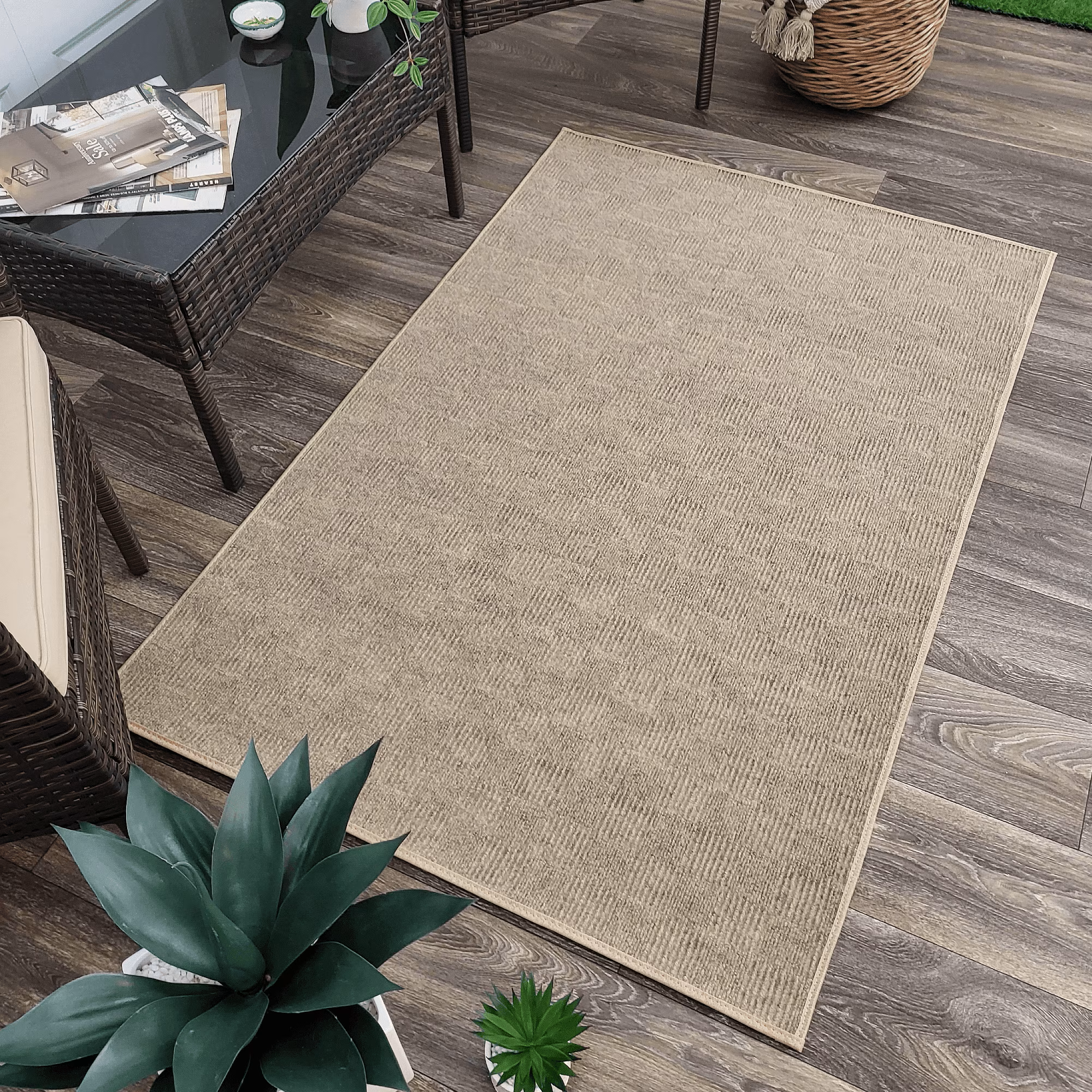 Patchwork Indoor Outdoor Area Rug – Recycled PET, Custom Size