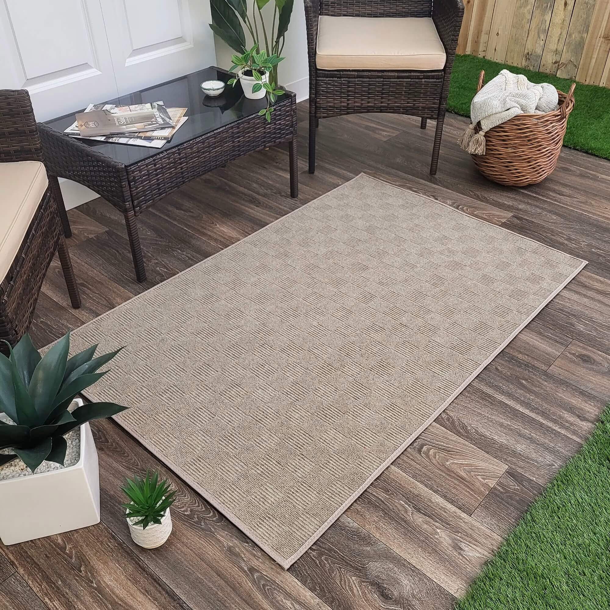Patchwork Indoor Outdoor Area Rug – Recycled PET, Custom Size