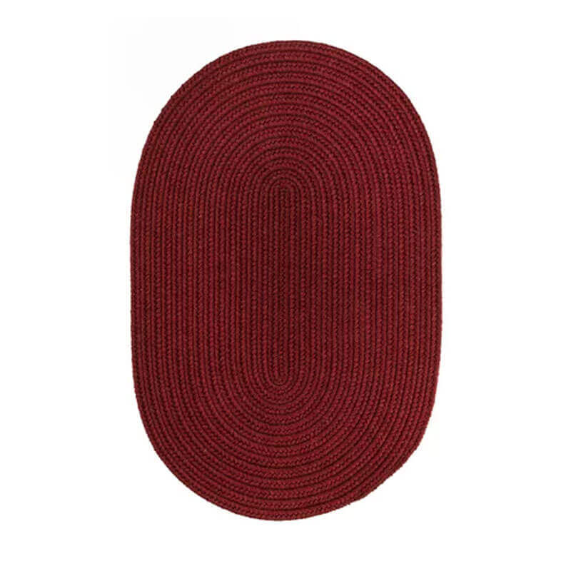 Rhody Barn Red Solid Wool Braided Area Rug – S-121