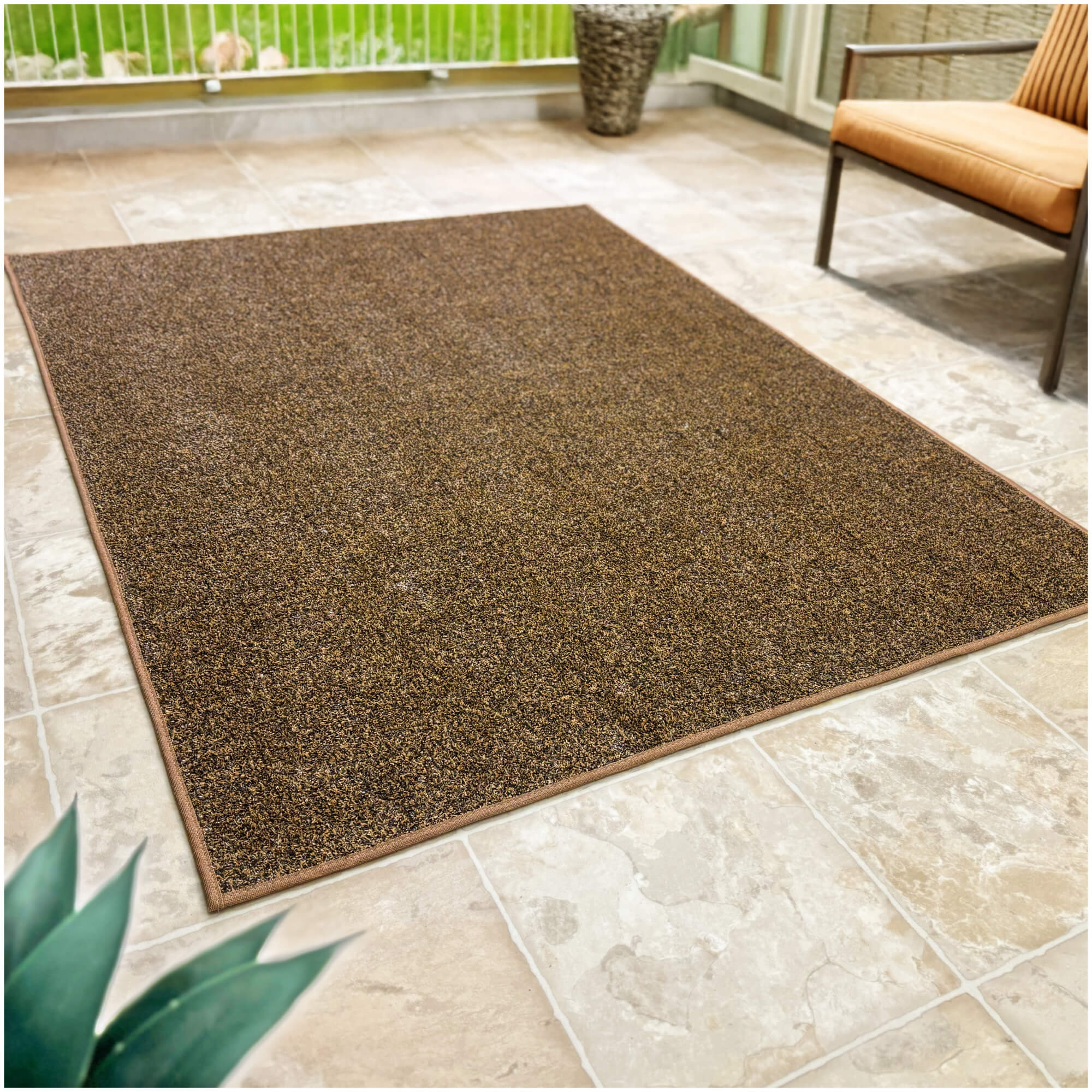 Turftime Brown & Tan Heavy-Duty Artificial Grass Rug
