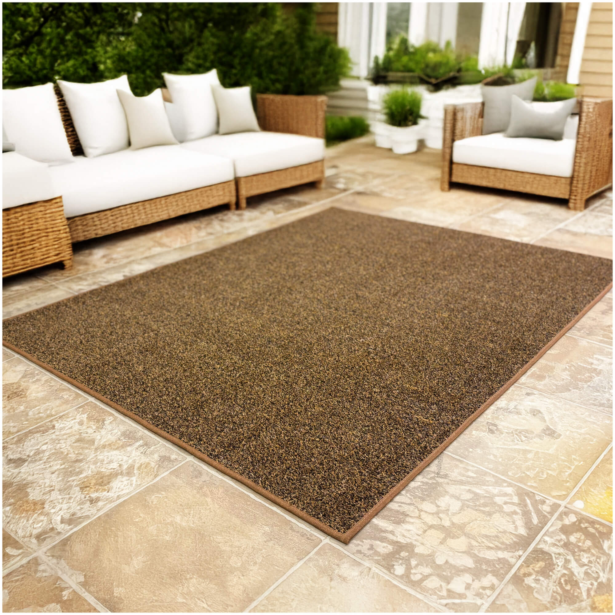 Turftime Brown & Tan Heavy-Duty Artificial Grass Rug