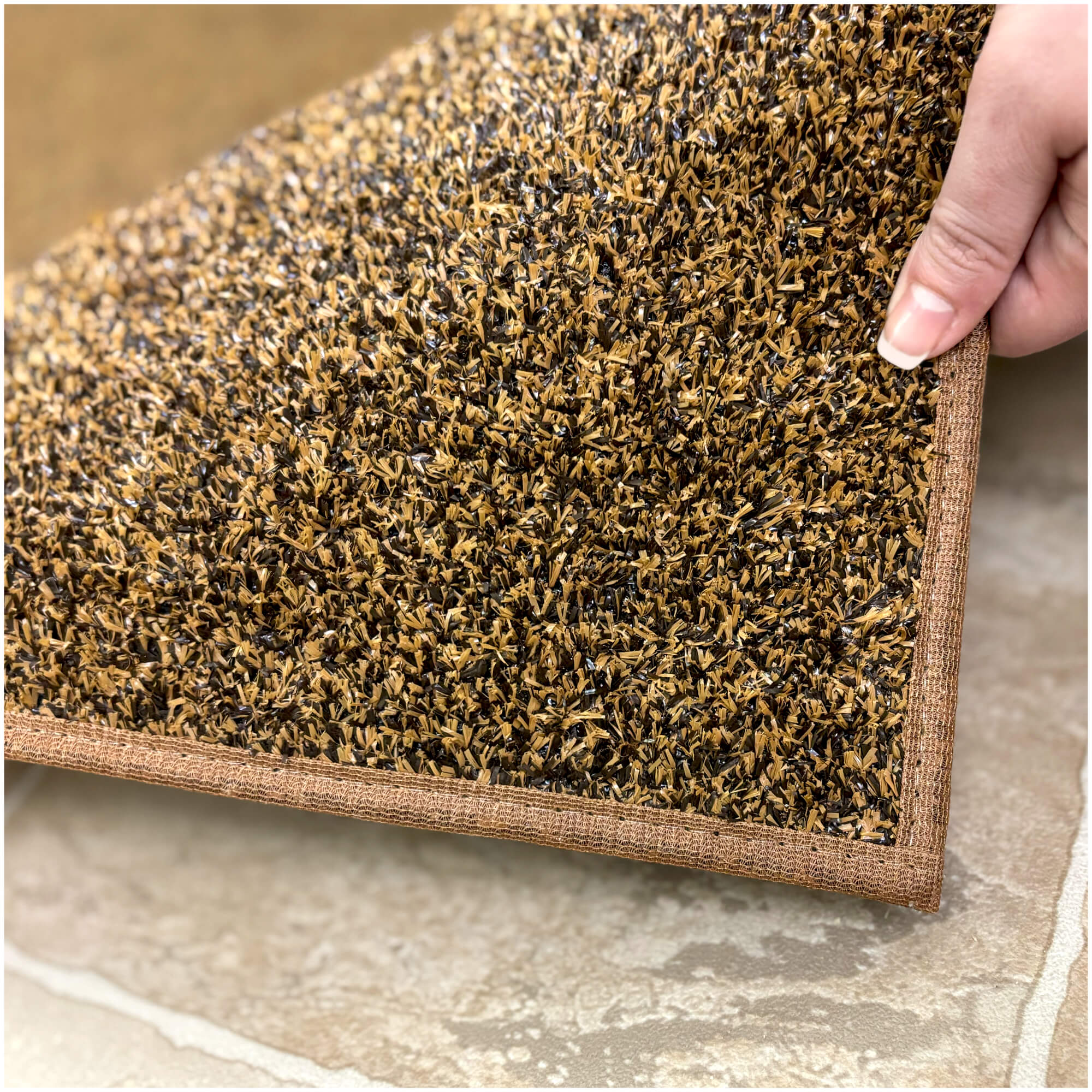 Turftime Brown & Tan Heavy-Duty Artificial Grass Rug