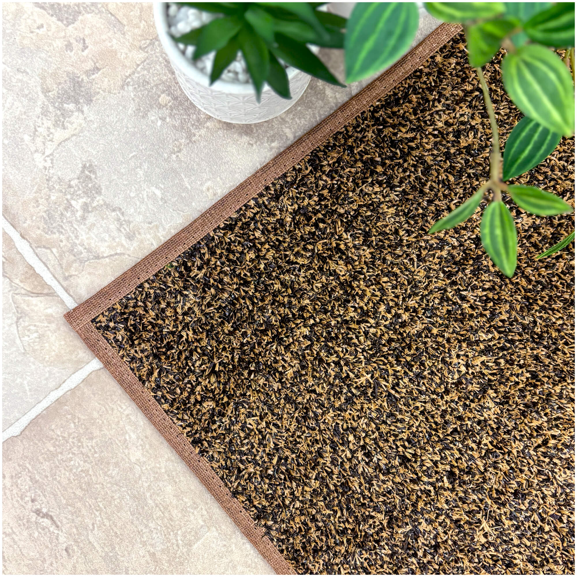 Turftime Brown & Tan Heavy-Duty Artificial Grass Rug