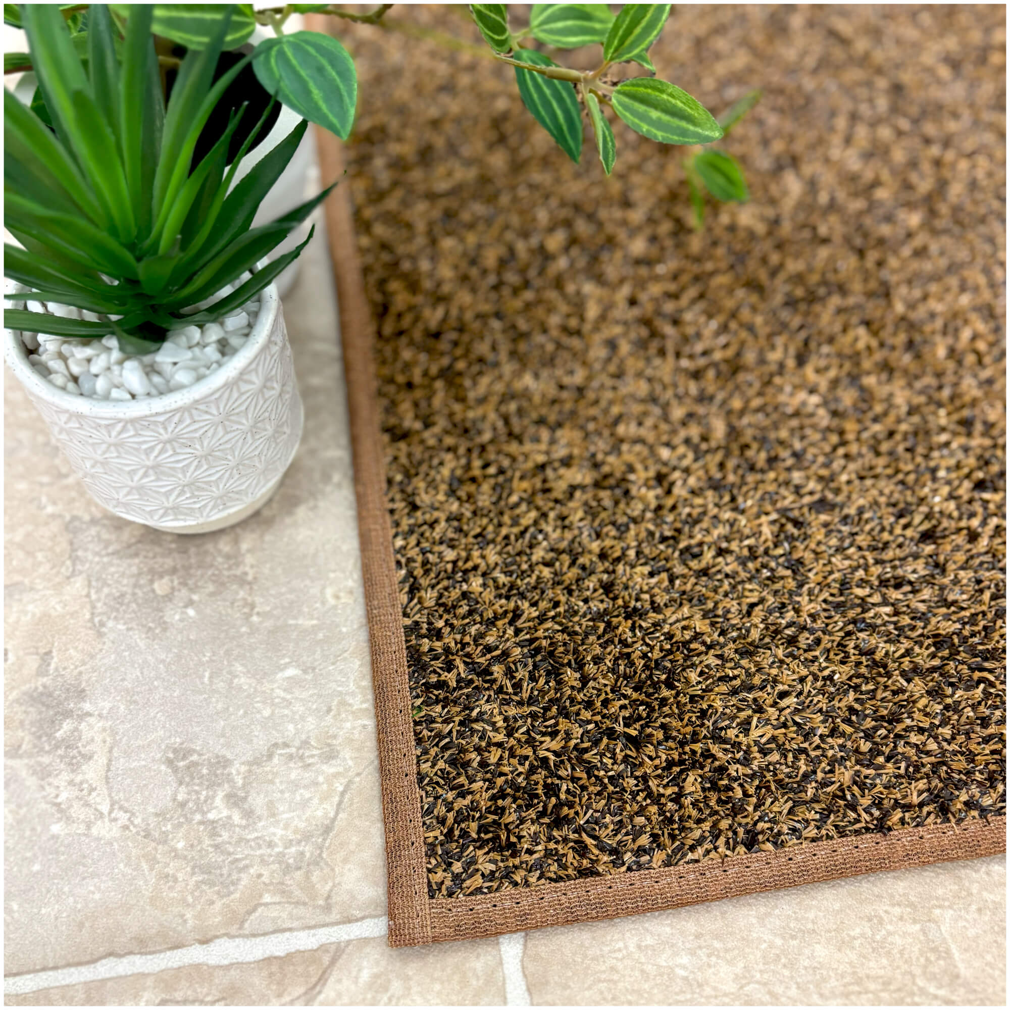 Turftime Brown & Tan Heavy-Duty Artificial Grass Rug