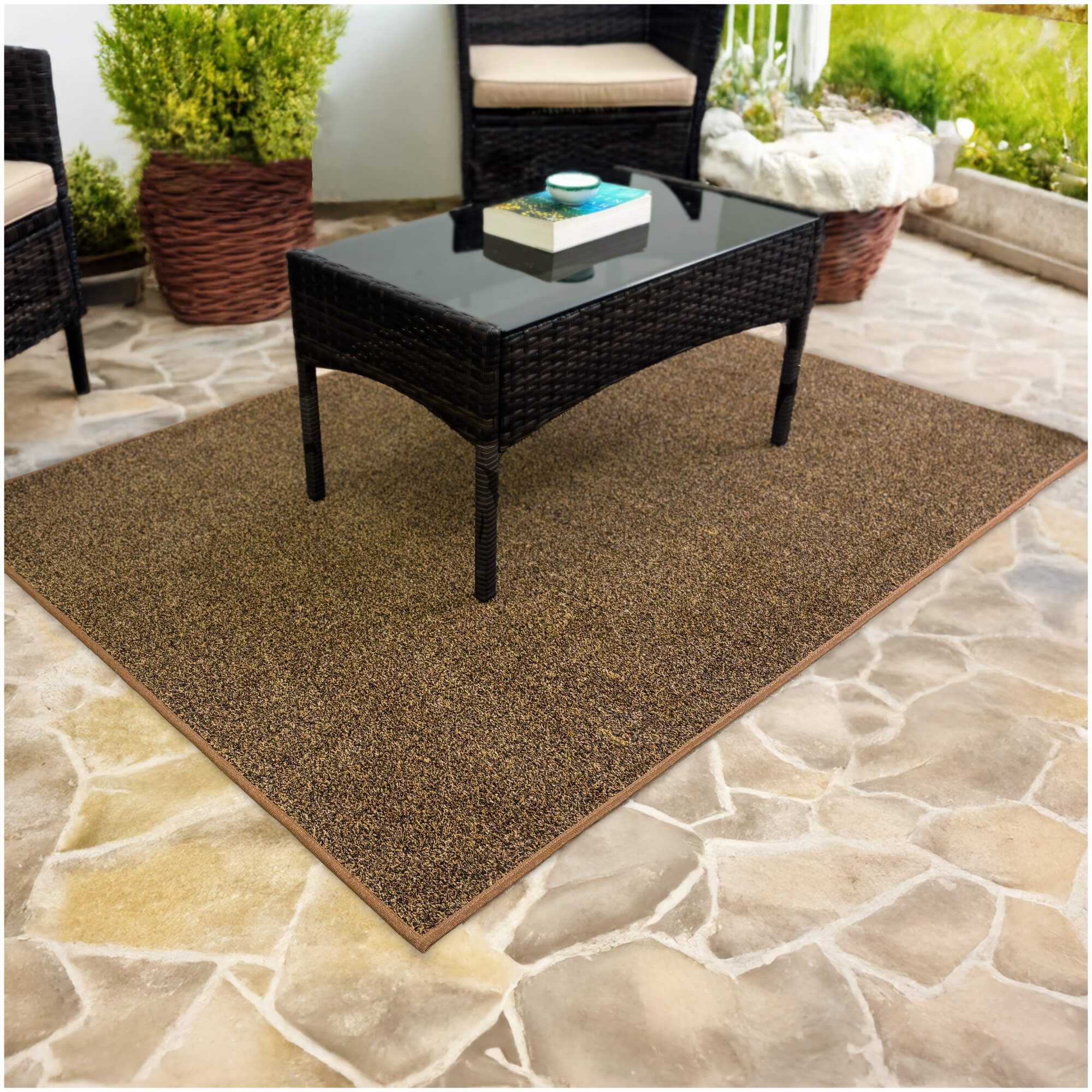 Turftime Brown & Tan Heavy-Duty Artificial Grass Rug