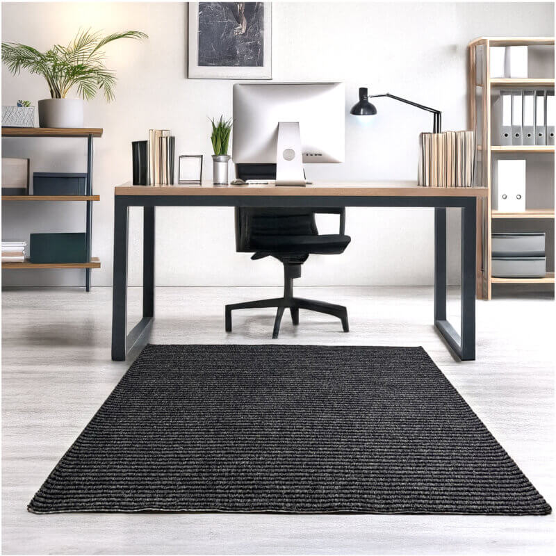 Inspiration Indoor-Outdoor Synthetic Fiber Midnight 5'x8' Carpet Area Rug | Rubber Back Non-slip Heavy Duty – Buy 1, Get 1 FREE (Add 2 to Cart)