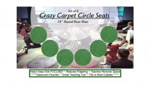 Children's Crazy Carpet Circle Seats Shamrock Green Sets of 6