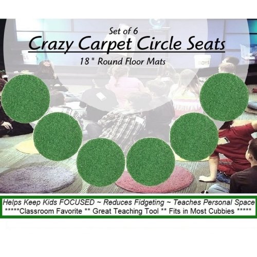 Children's Crazy Carpet Circle Seats Shamrock Green Sets of 6