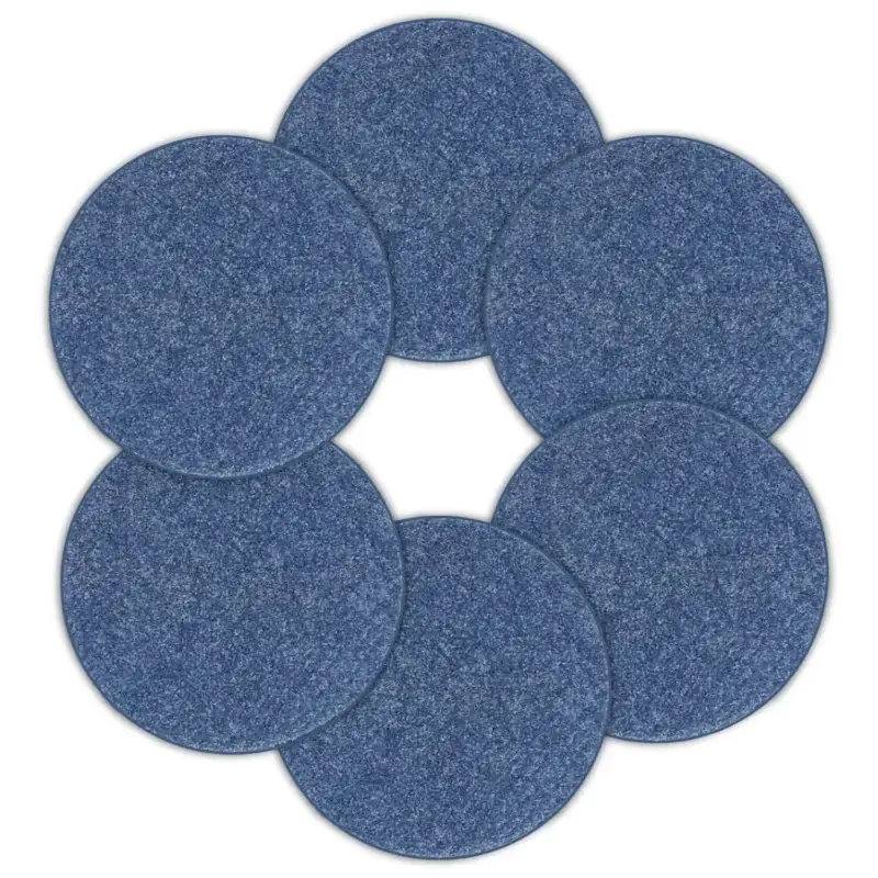 Children's Crazy Carpet Circle Seats Blue Vibe | Sets of 6 - 18" Round Rug / Floor Mats