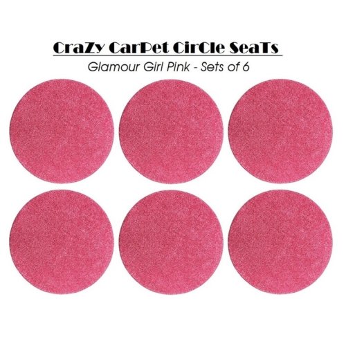Children's Crazy Carpet Circle Seats Glamour Girl Pink Sets of 6